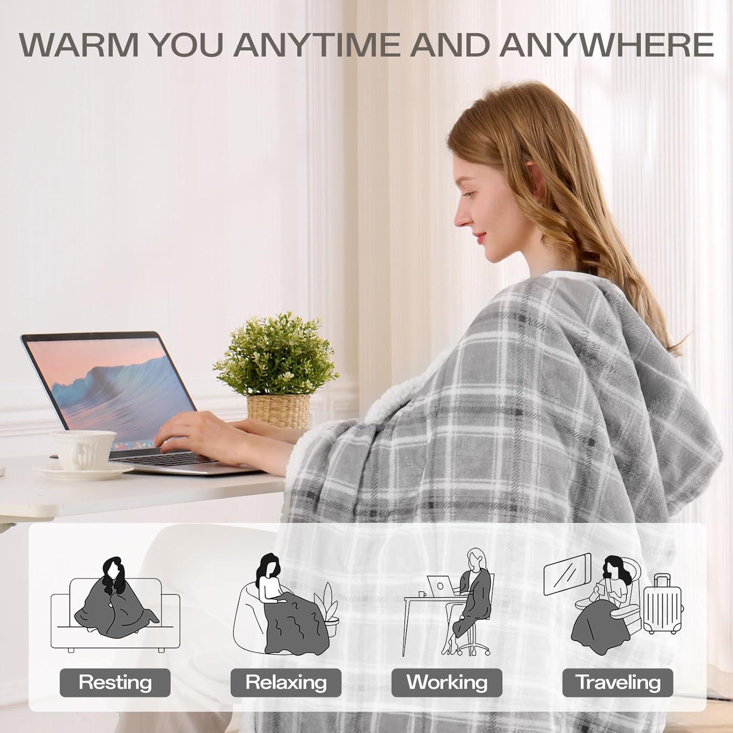 Manta Eléctrica Calentada Ceamorfco 152x127 cm 8 Niveles Calor