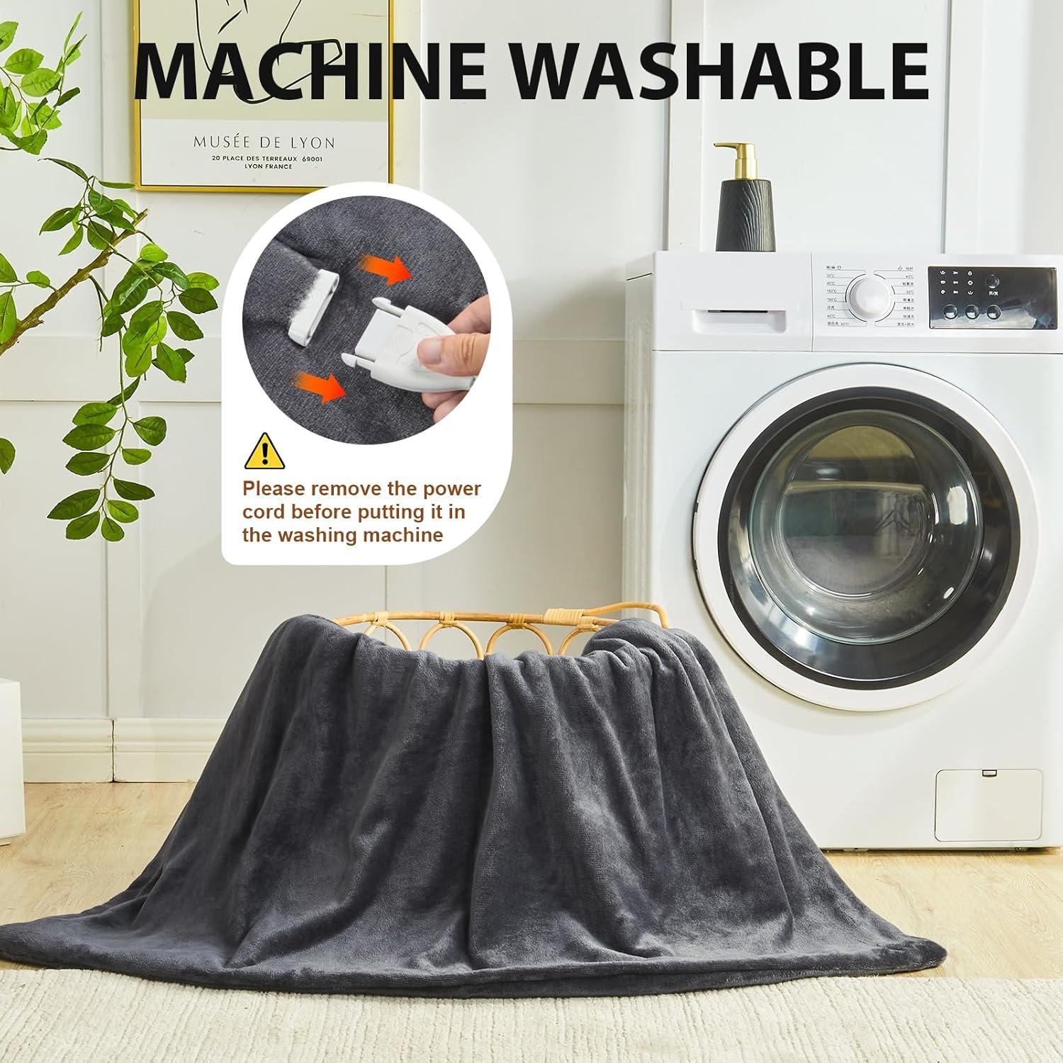 Manta Calentada Easthome 127x152cm 6 Niveles Calor Gris