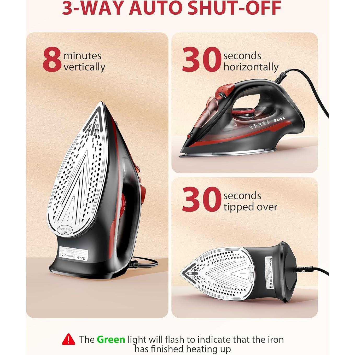 Plancha de Vapor 1500W HJ-8065 con Estallido de Vapor y Autolimpiante