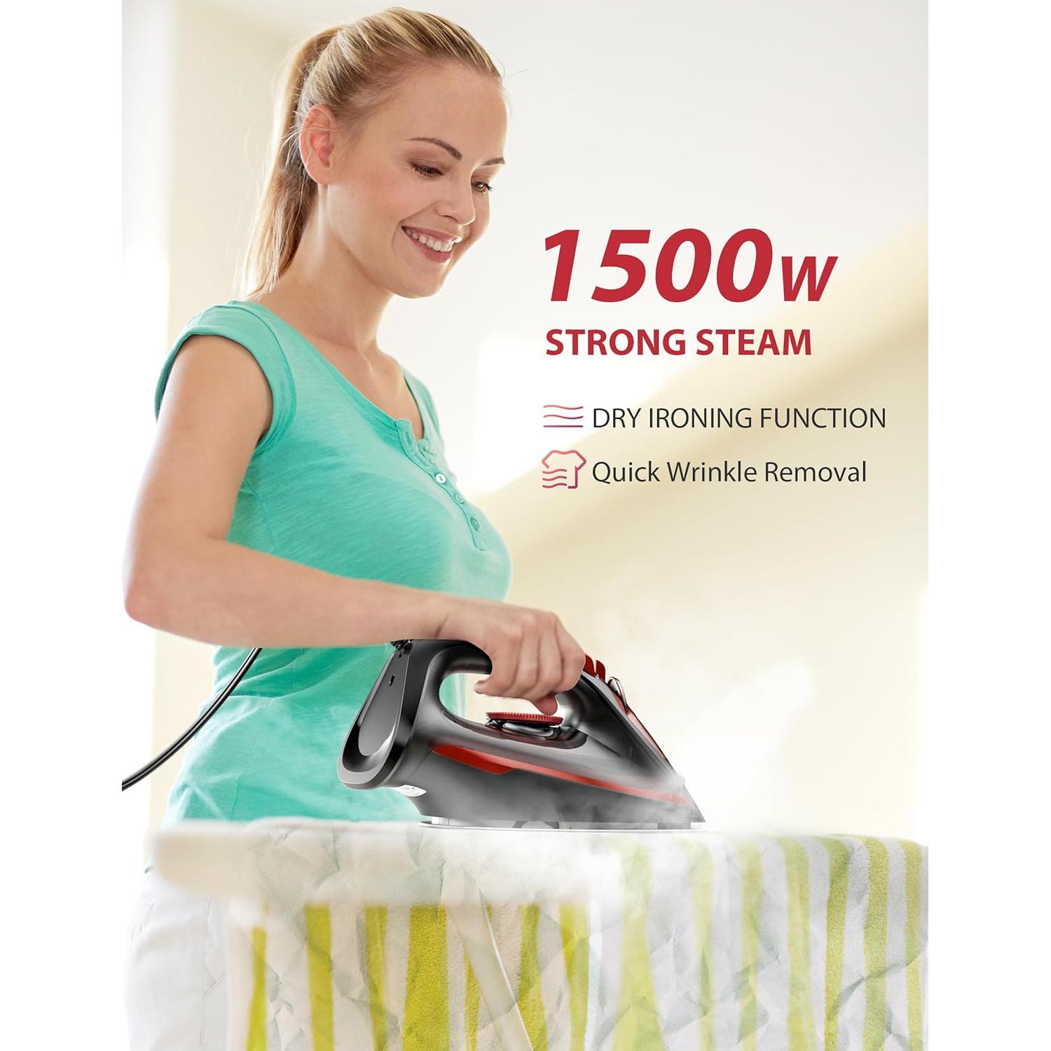 Plancha de Vapor 1500W HJ-8065 con Estallido de Vapor y Autolimpiante