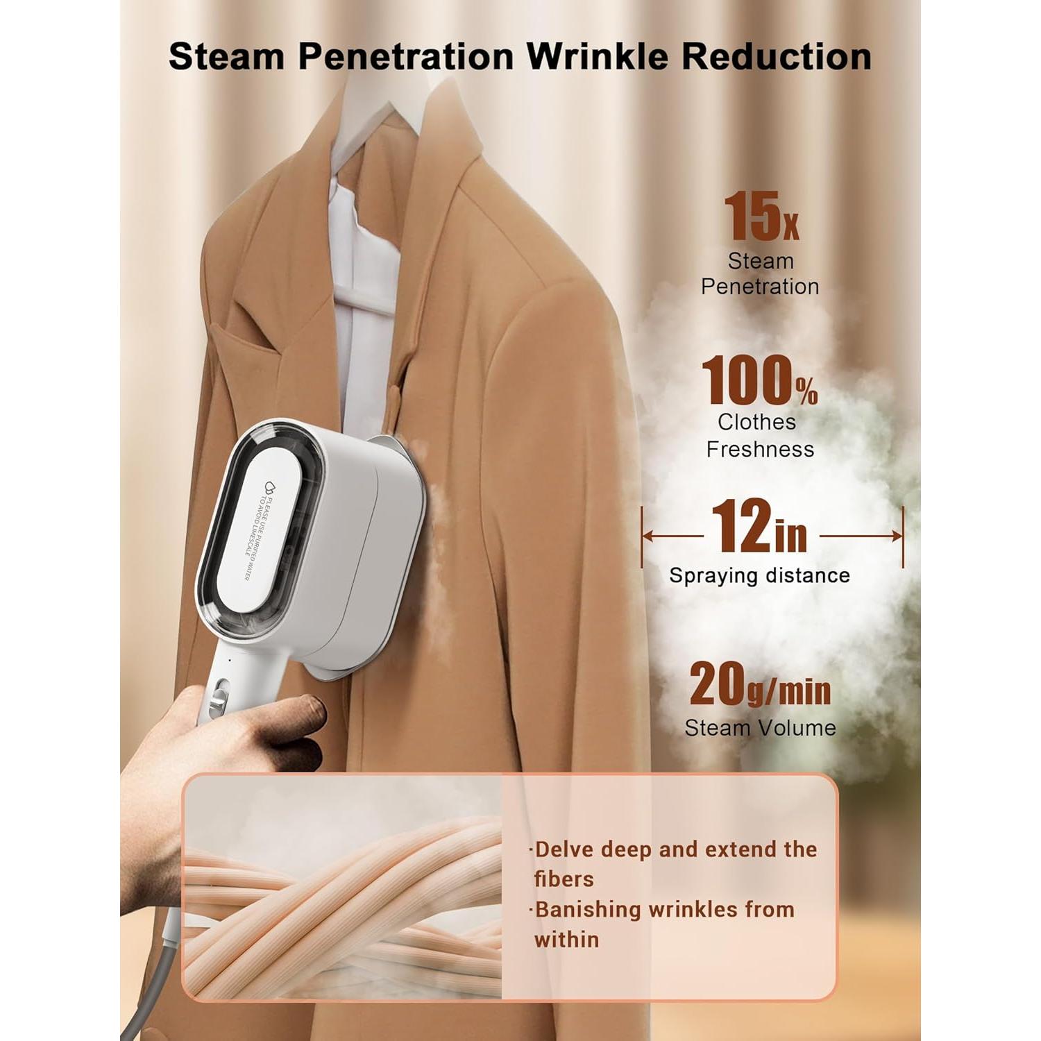 Vaporizador de Ropa KopBeau KW-GT02 2 en 1 1000W Blanco