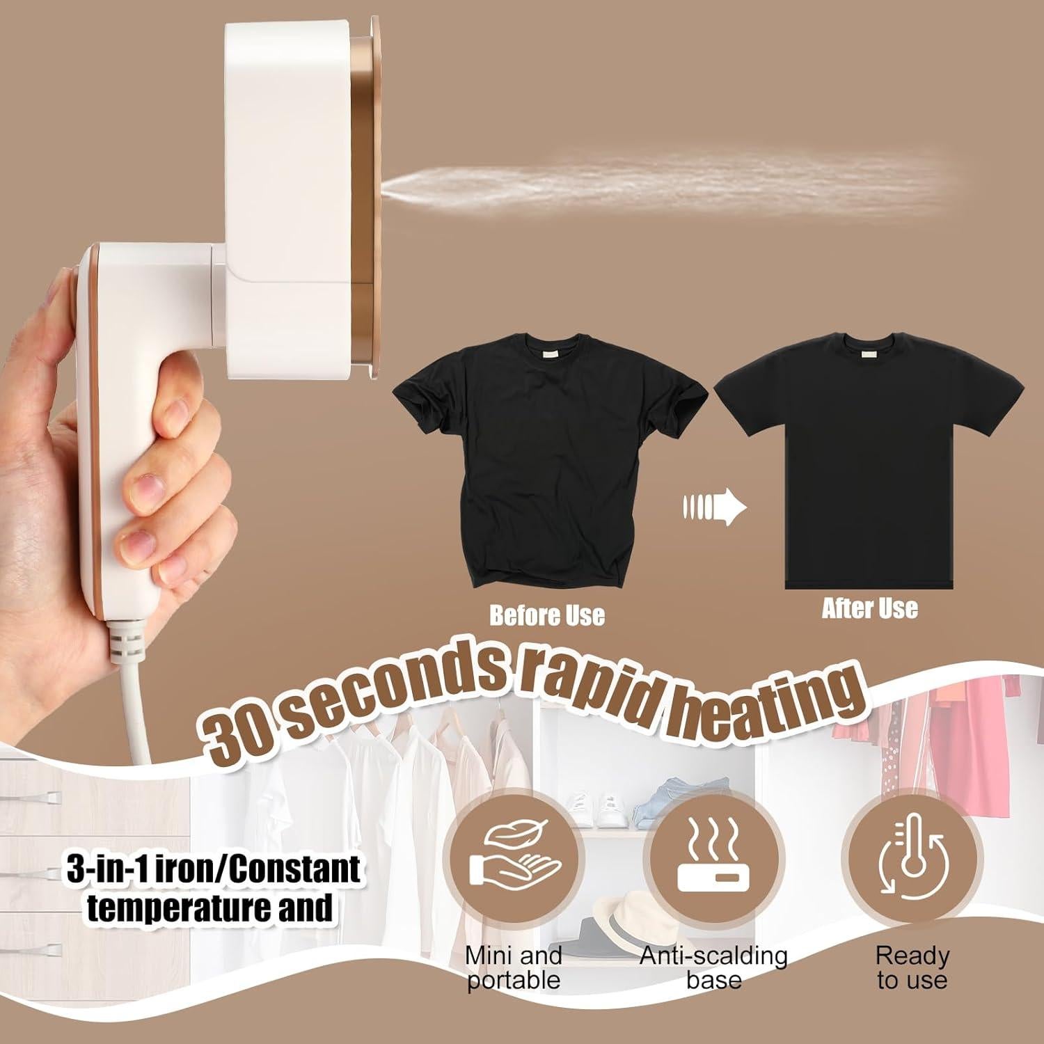 Plancha Mini de Viaje Portátil Leriton 3 en 1 Blanca