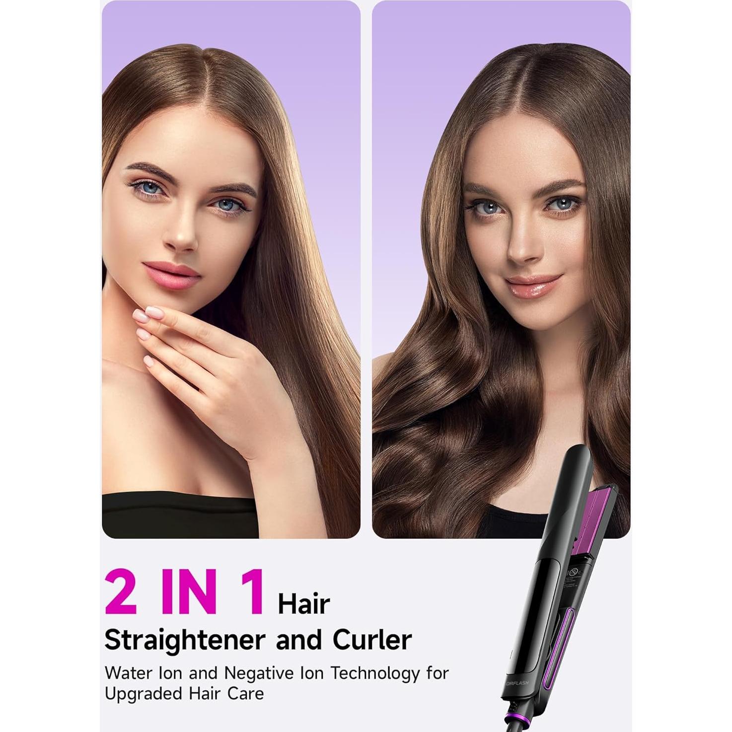 Plancha y Rizador de Vapor DRFLASH Titanio 2 en 1 5 Temperaturas