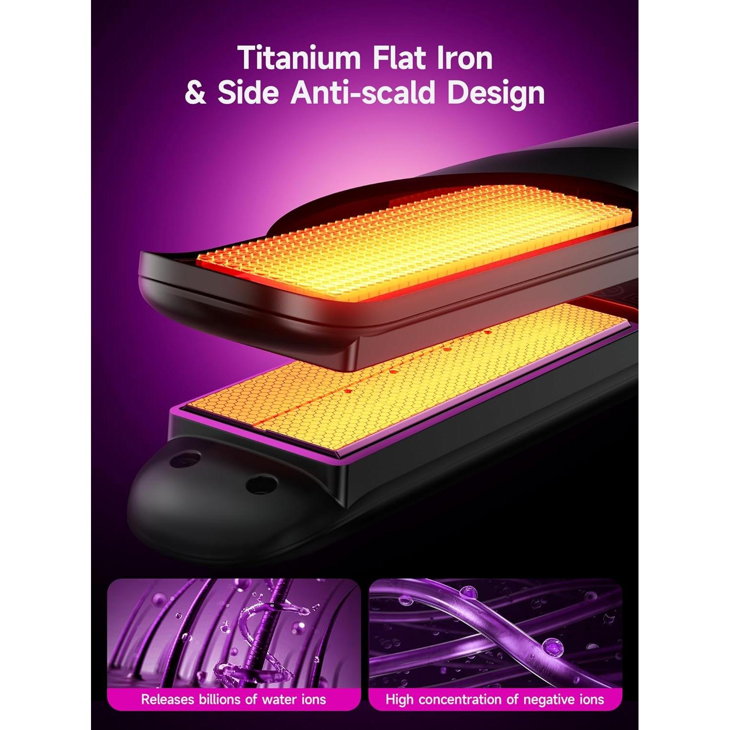 Plancha y Rizador de Vapor DRFLASH Titanio 2 en 1 5 Temperaturas