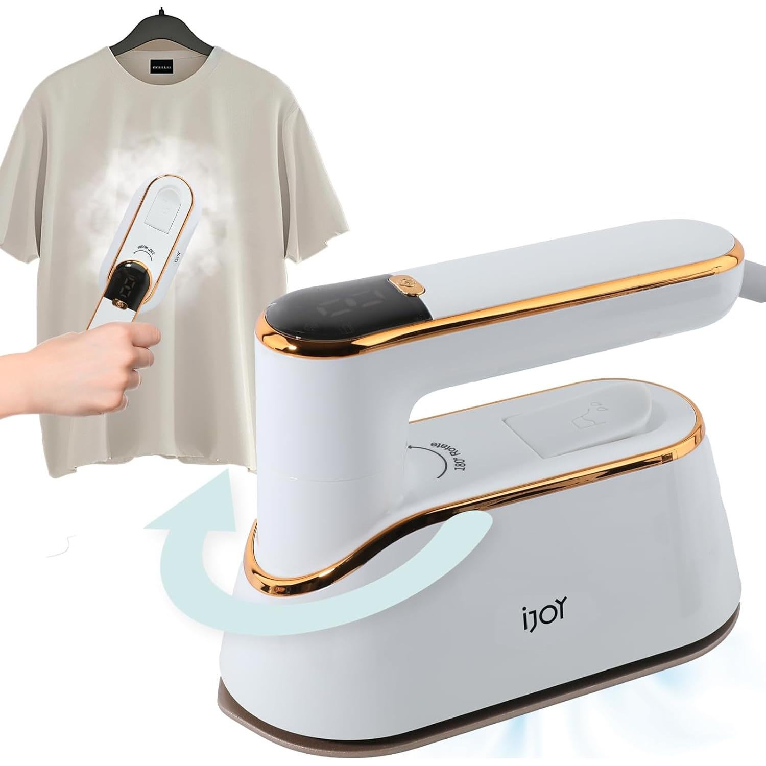 Plancha de Vapor Portátil iJoy 1300W con 4 Modos y Pantalla LCD