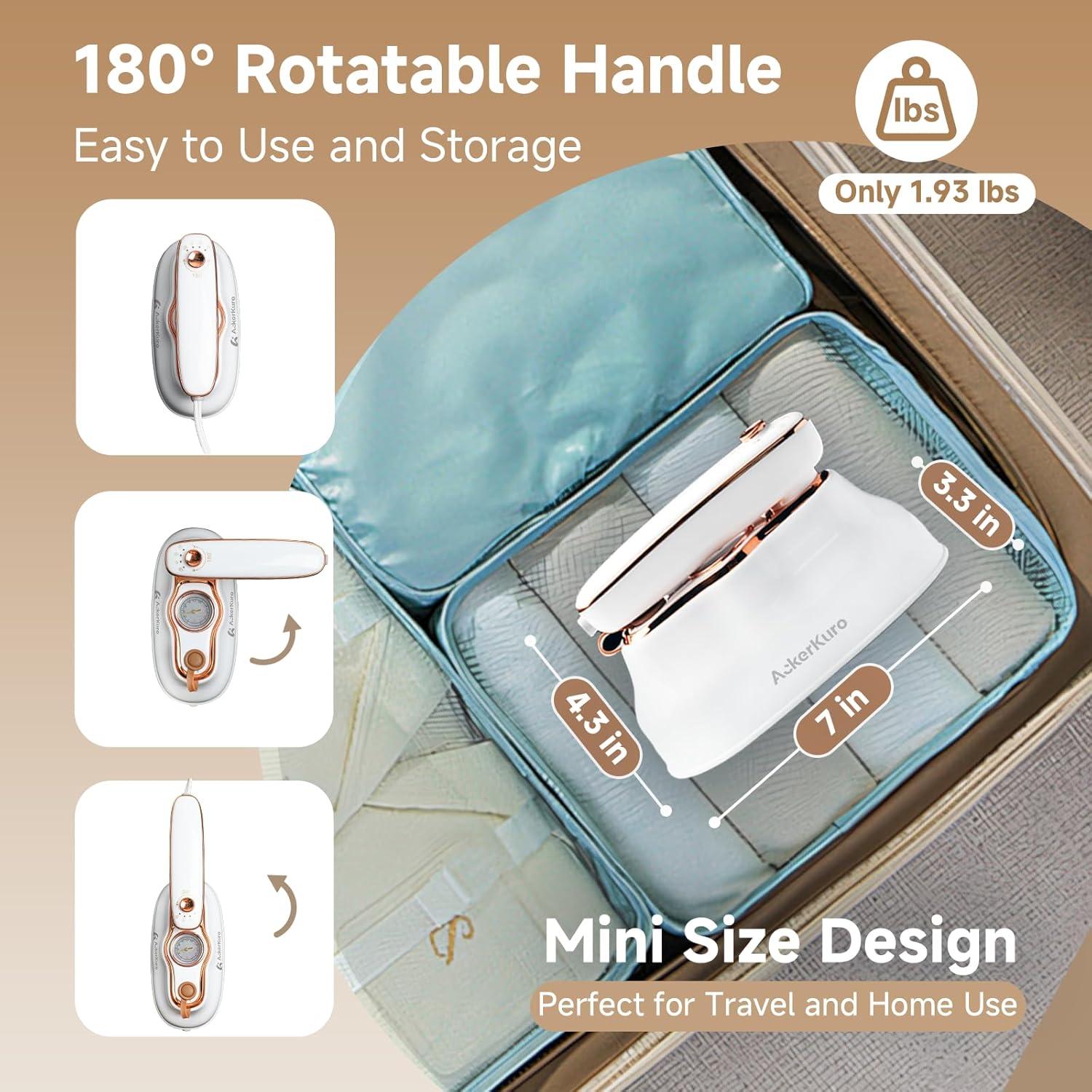 Vaporera de Viaje AckerKuro HX-6218 1200W 200ml Blanco