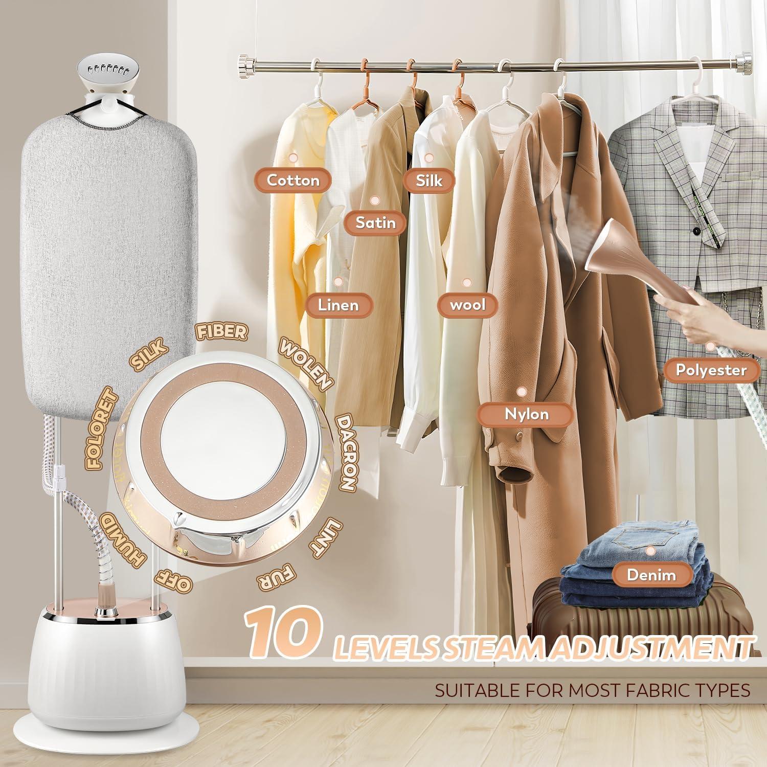 Steamer de Ropa Hapyvergo 1800W 1.6L 10 Niveles de Vapor