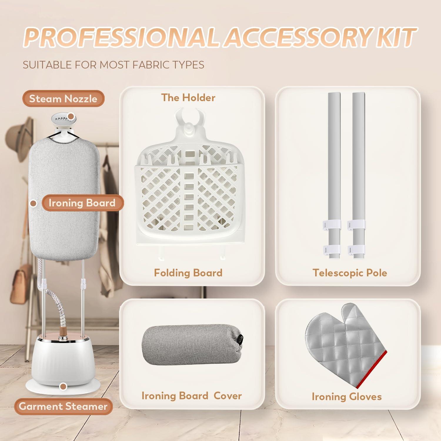 Steamer de Ropa Hapyvergo 1800W 1.6L 10 Niveles de Vapor