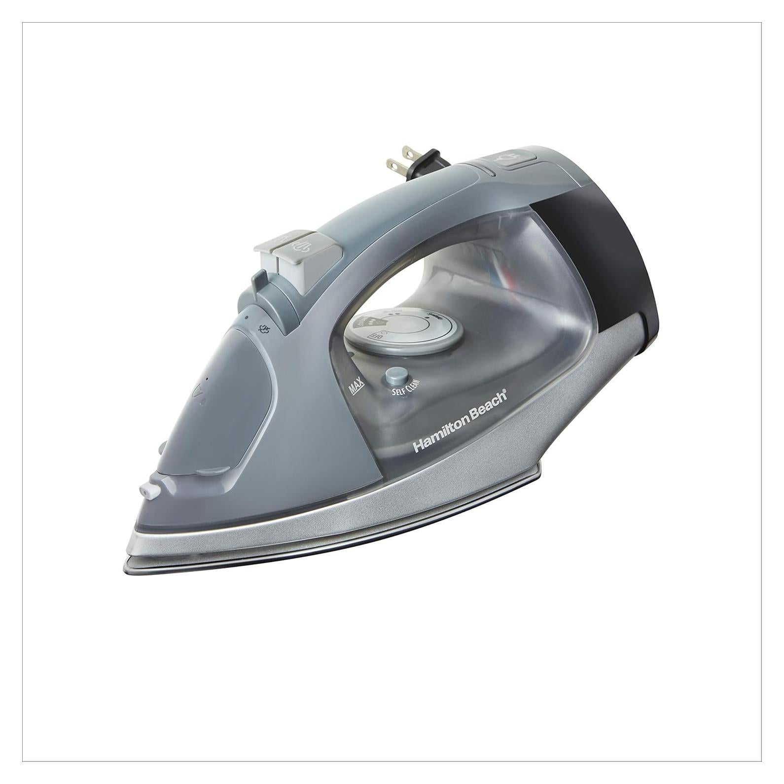 Plancha y Vaporizador Vertical Hamilton Beach 1500W Acero Inoxidable