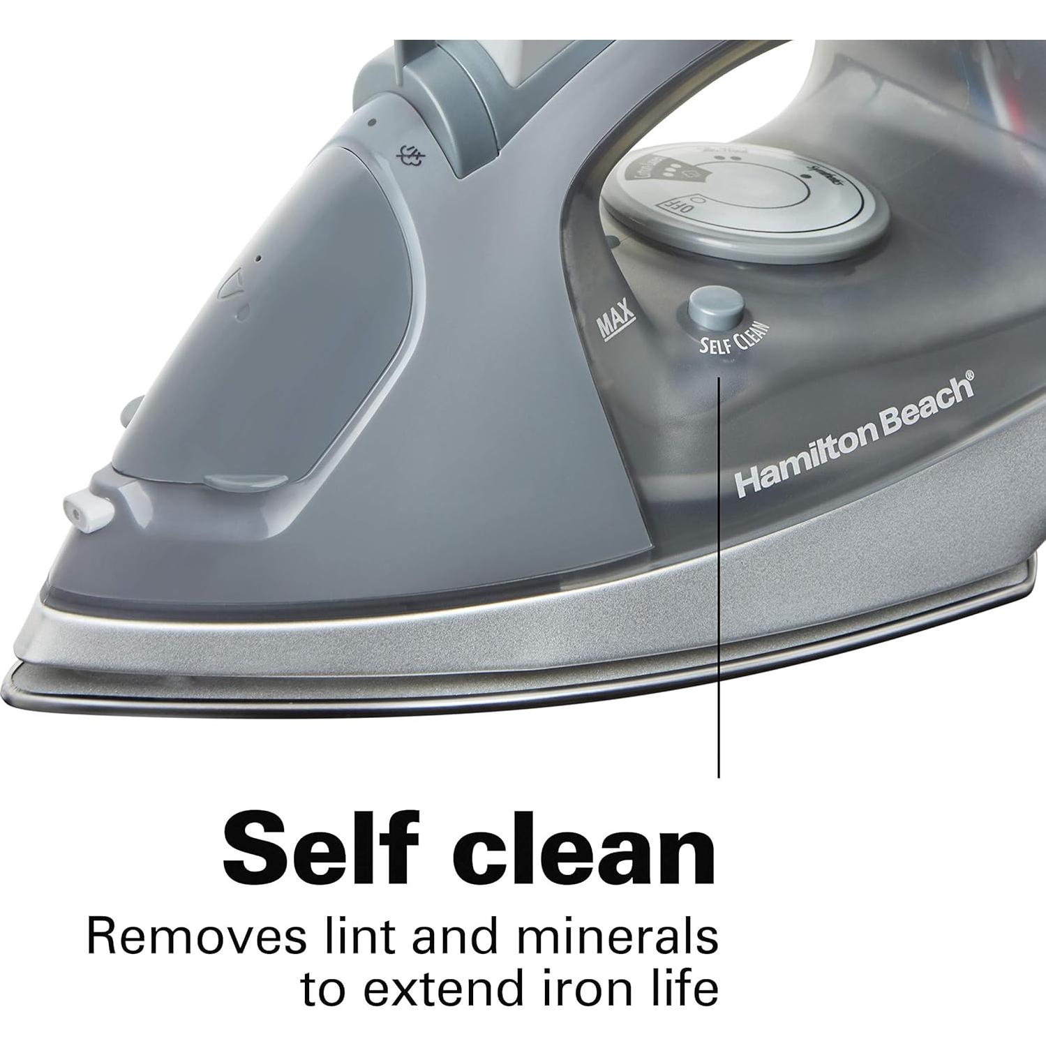 Plancha y Vaporizador Vertical Hamilton Beach 1500W Acero Inoxidable