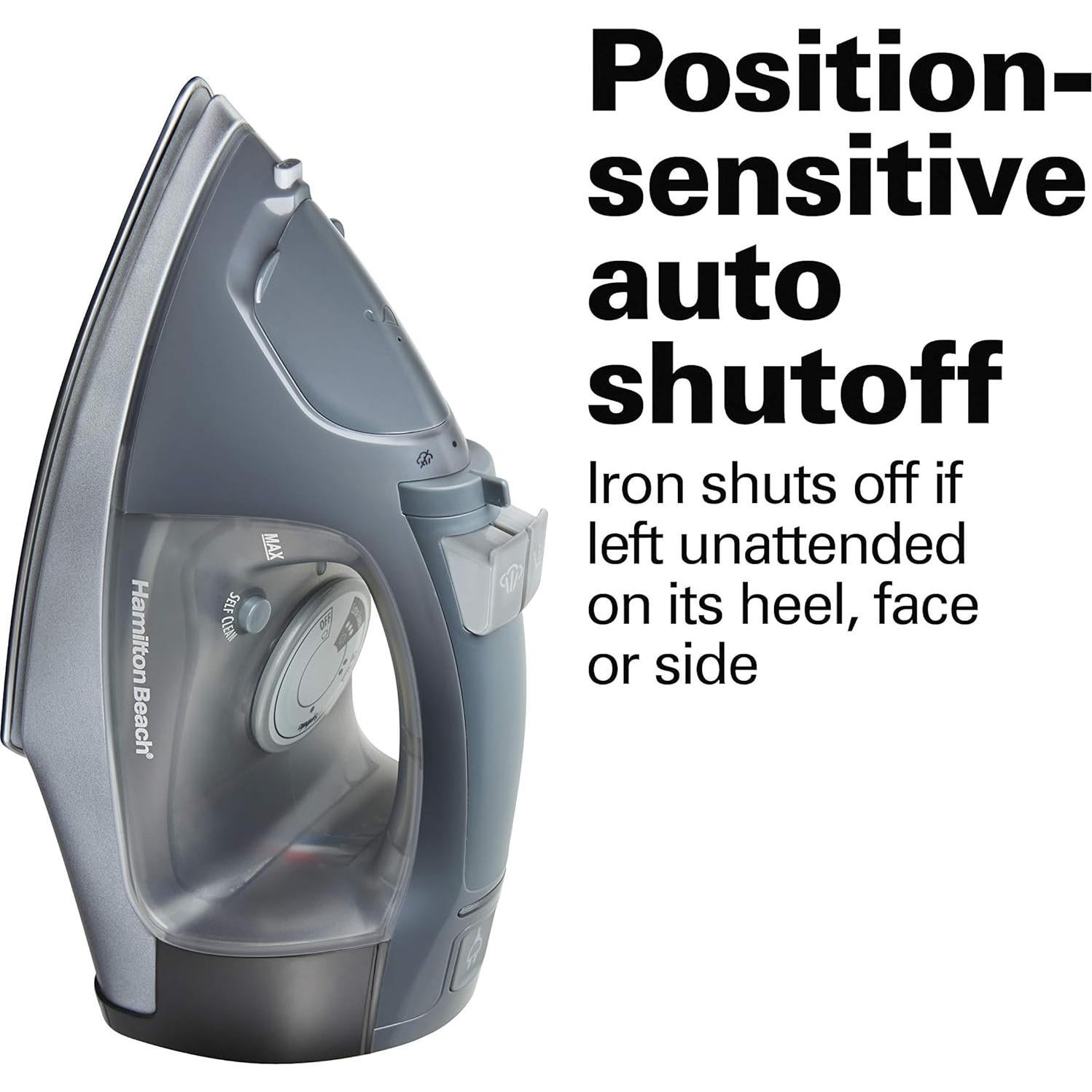 Plancha y Vaporizador Vertical Hamilton Beach 1500W Acero Inoxidable