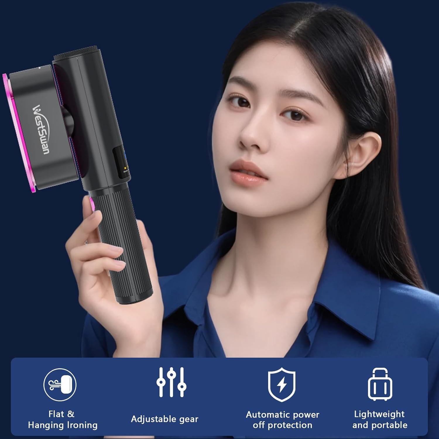 Vaporizador de Ropa Portátil Westswan 1200W 100ml Negro