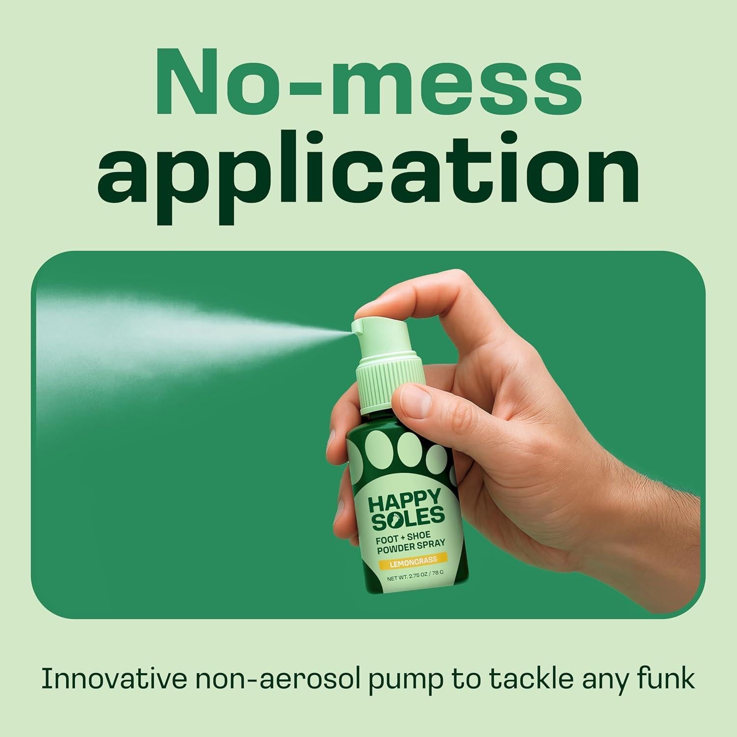 Desodorante en polvo para pies Happy Soles - Hierba de limón - 77.96g