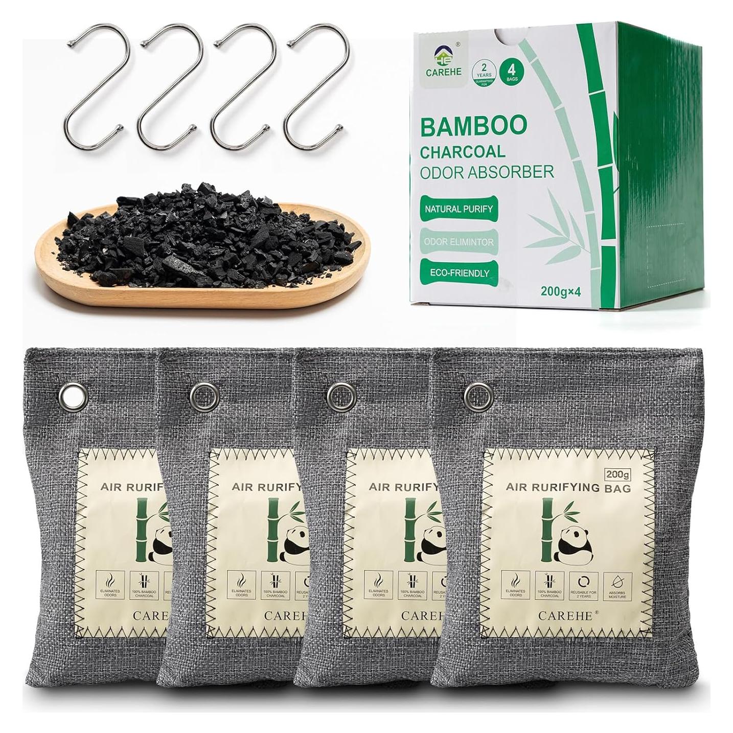 Bolsas de Carbón Activado CAREHE 200g x 4 - Eliminador de Olores