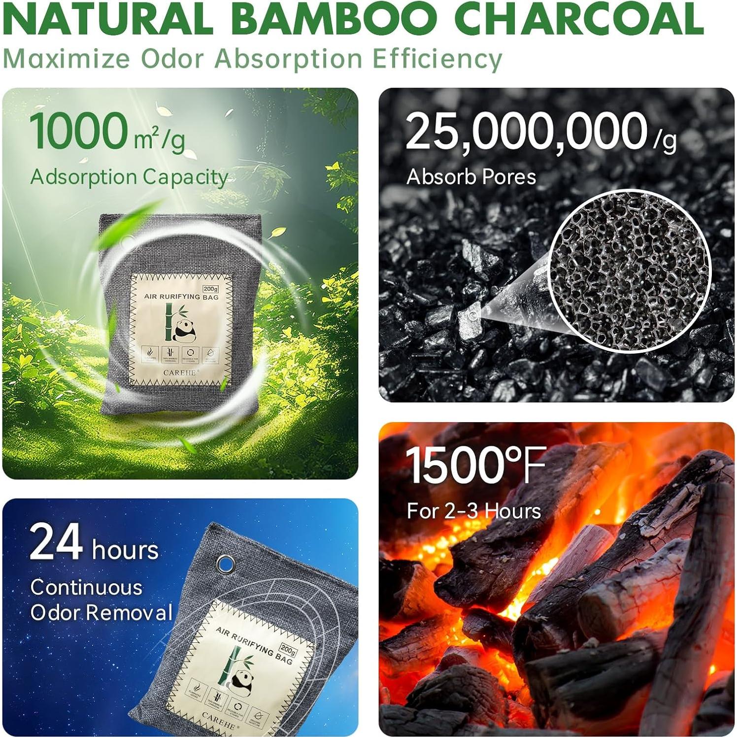 Bolsas de Carbón Activado CAREHE 200g x 4 - Eliminador de Olores