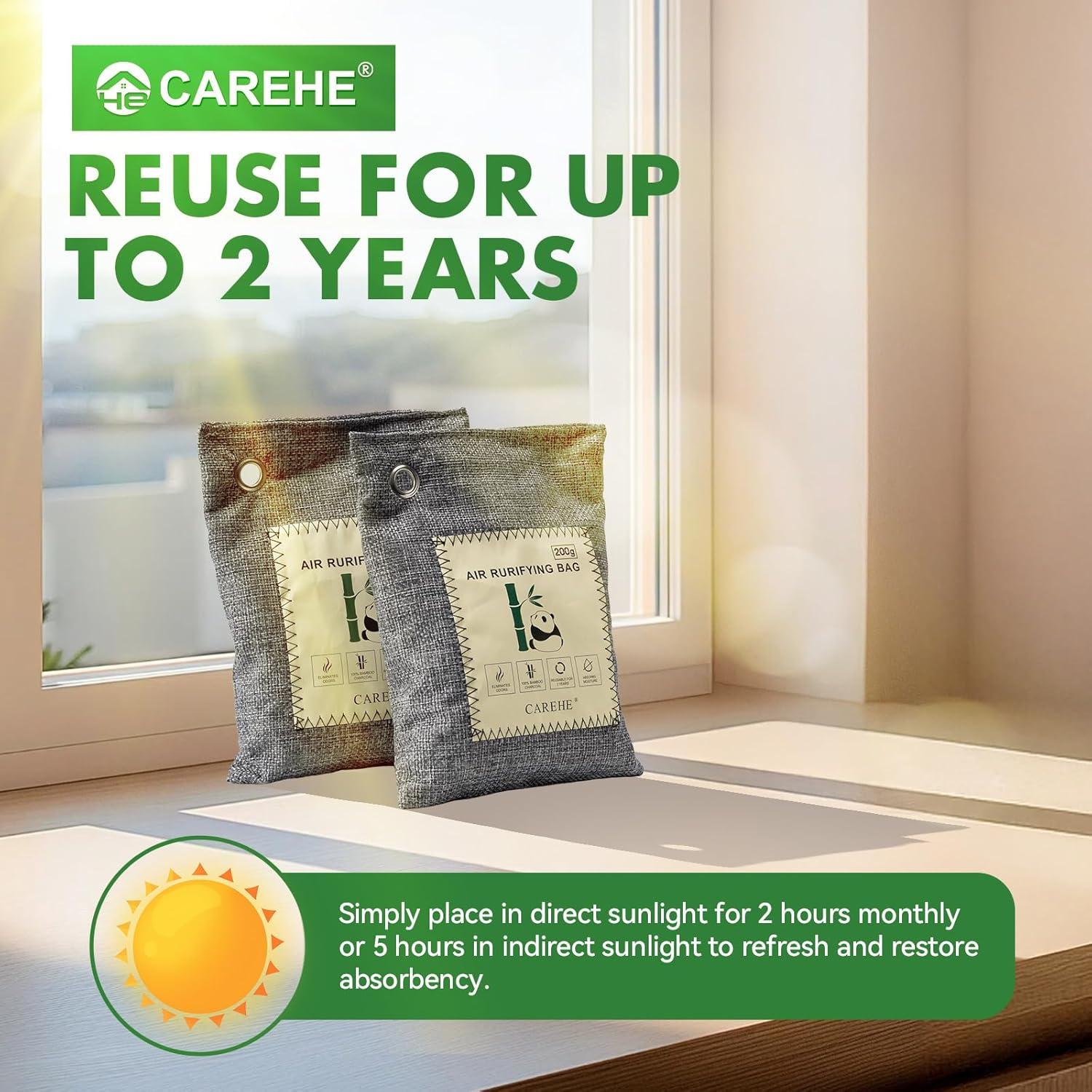 Bolsas de Carbón Activado CAREHE 200g x 4 - Eliminador de Olores
