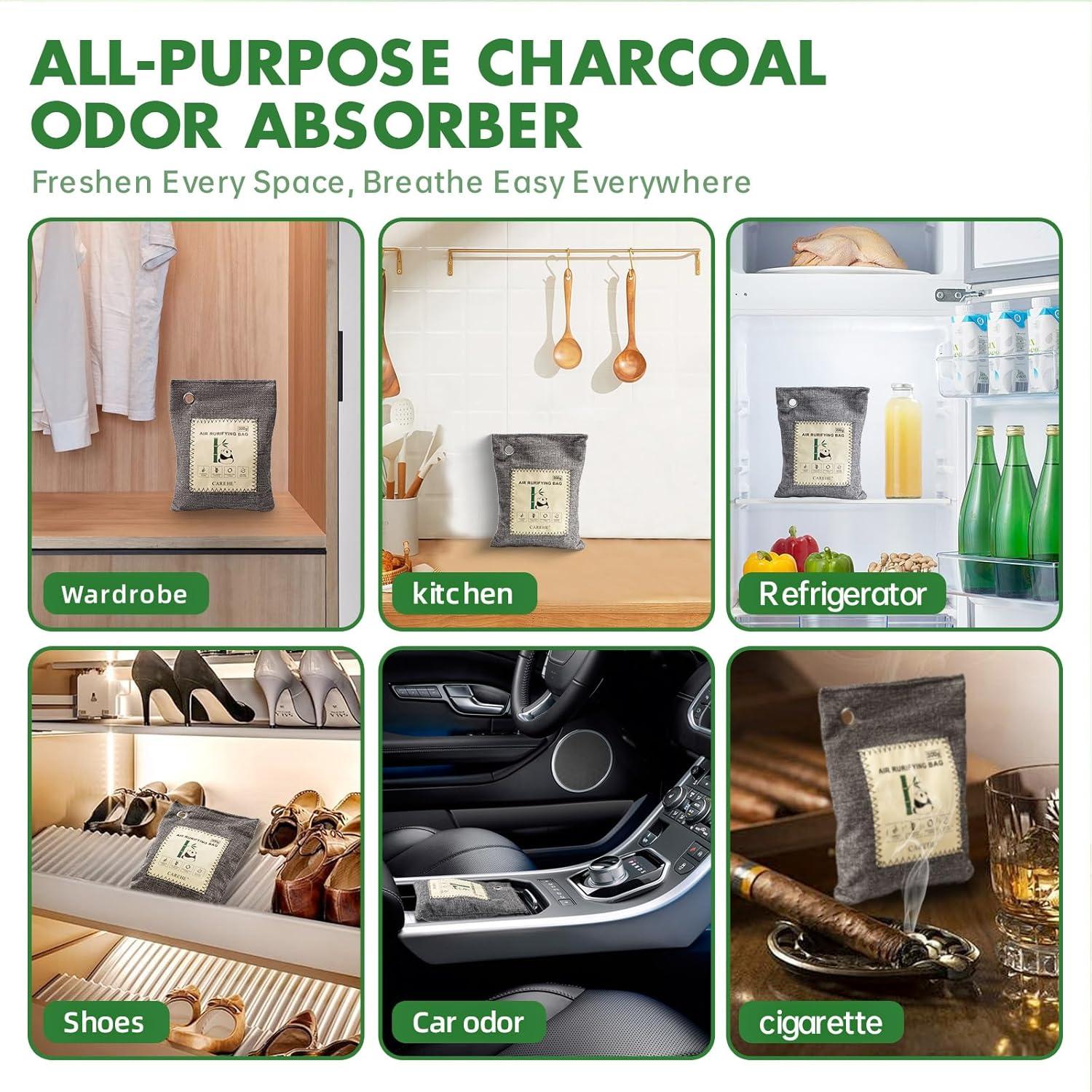 Bolsas de Carbón Activado CAREHE 200g x 4 - Eliminador de Olores