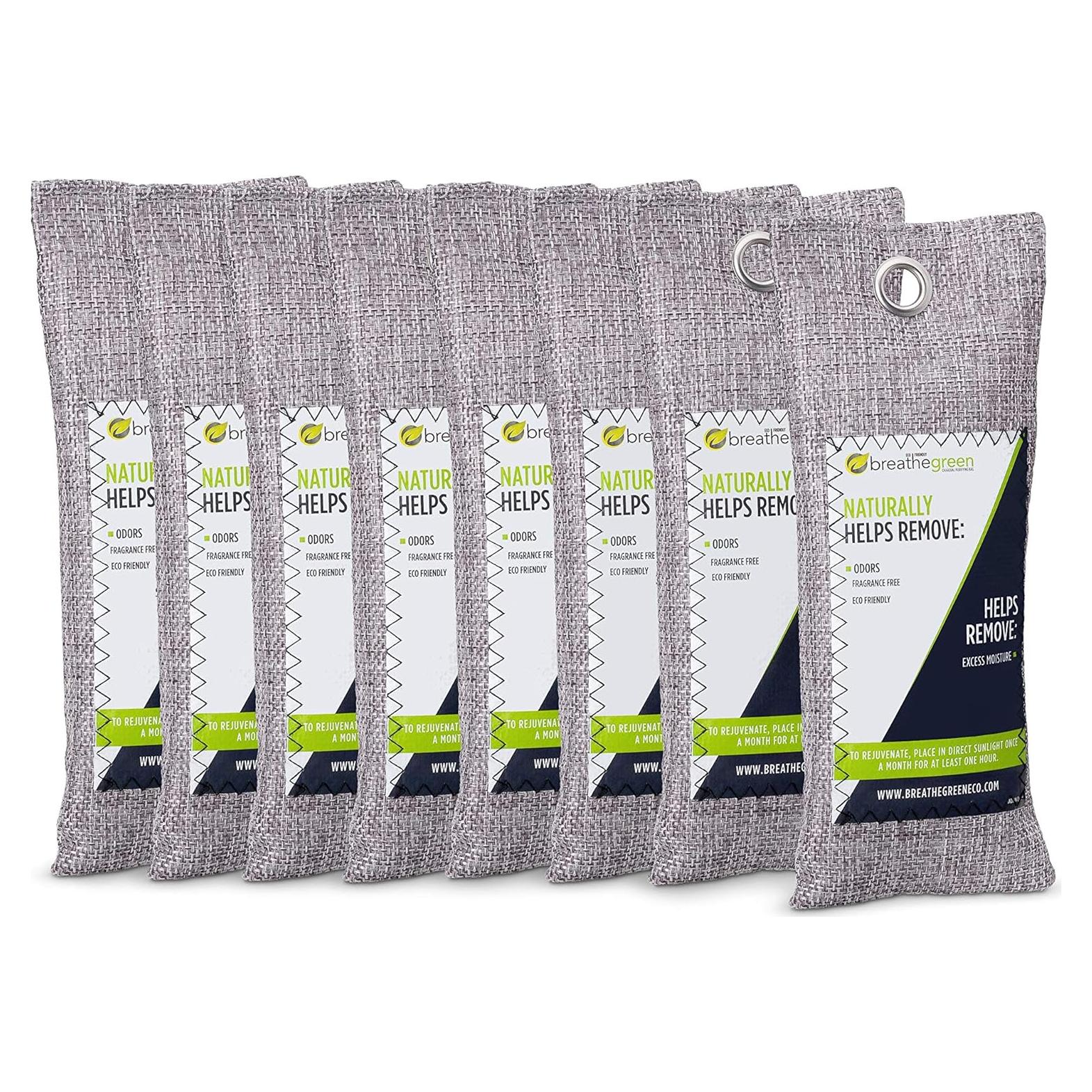 Bolsas Eliminadoras de Olores Breathe Green - Carbón Activado (Paquete de 8)