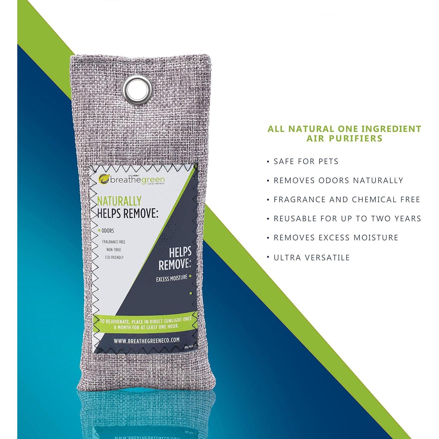 Bolsas Eliminadoras de Olores Breathe Green - Carbón Activado (Paquete de 8)