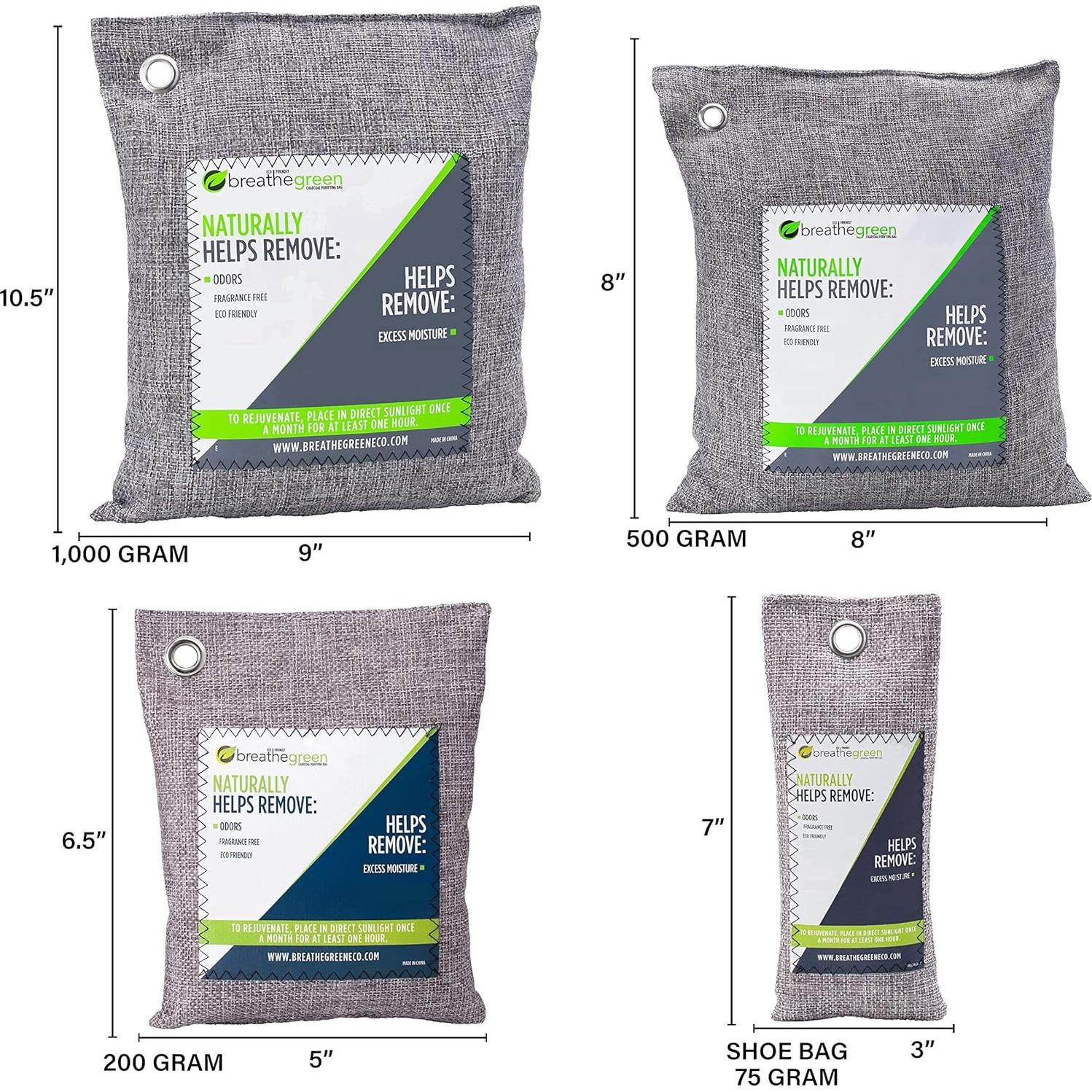 Bolsas Eliminadoras de Olores Breathe Green - Carbón Activado (Paquete de 8)