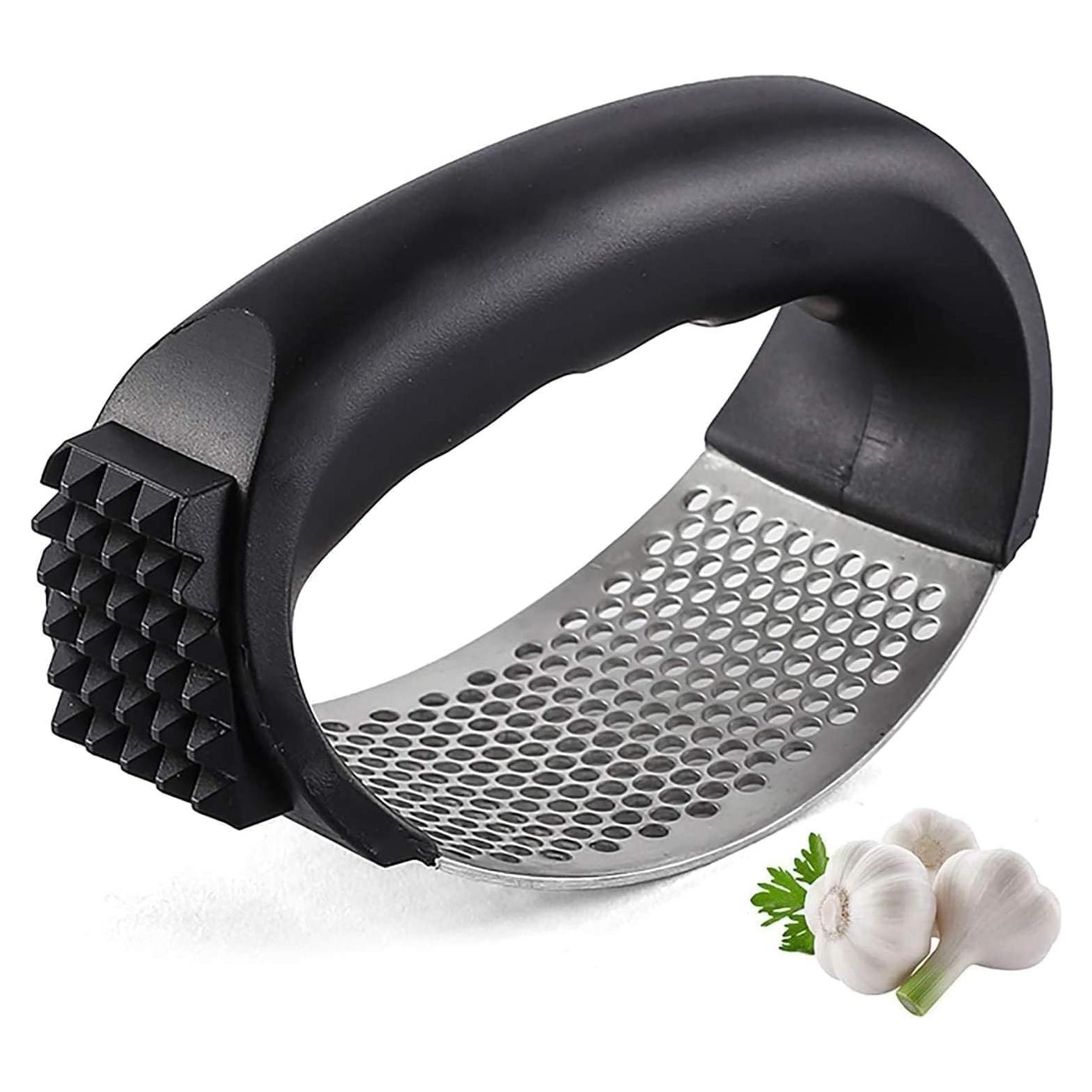 Prensa de Ajo Curvada Livvogue Acero Inoxidable 20.32x10.16cm