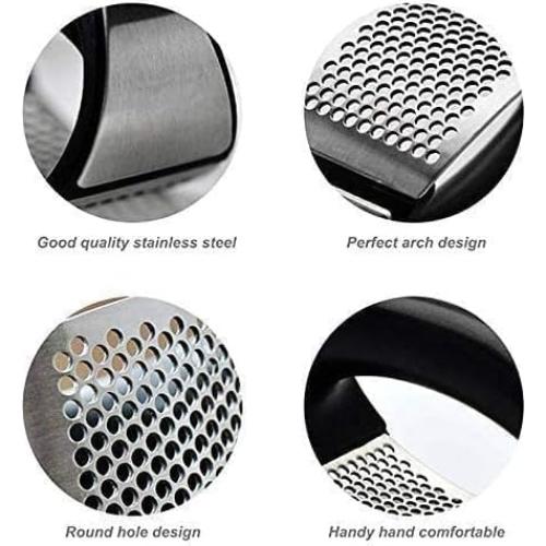 Prensa de Ajo Curvada Livvogue Acero Inoxidable 20.32x10.16cm