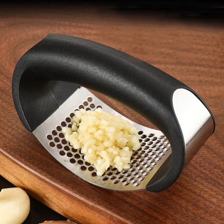 Prensa de Ajo Rocker Genérico - Cortador Ergonómico de Acero Inoxidable