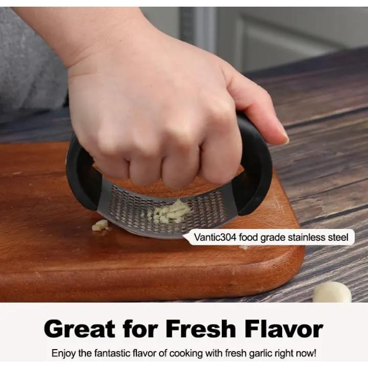 Prensa de Ajo Rocker Genérico - Cortador Ergonómico de Acero Inoxidable