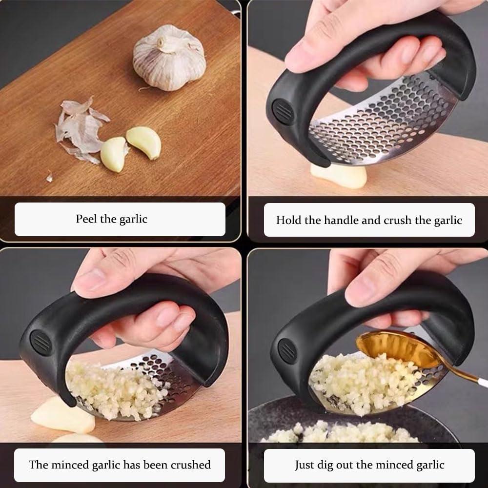 Prensa de Ajo Rocker LXNIEPAN de Acero Inoxidable, 63g