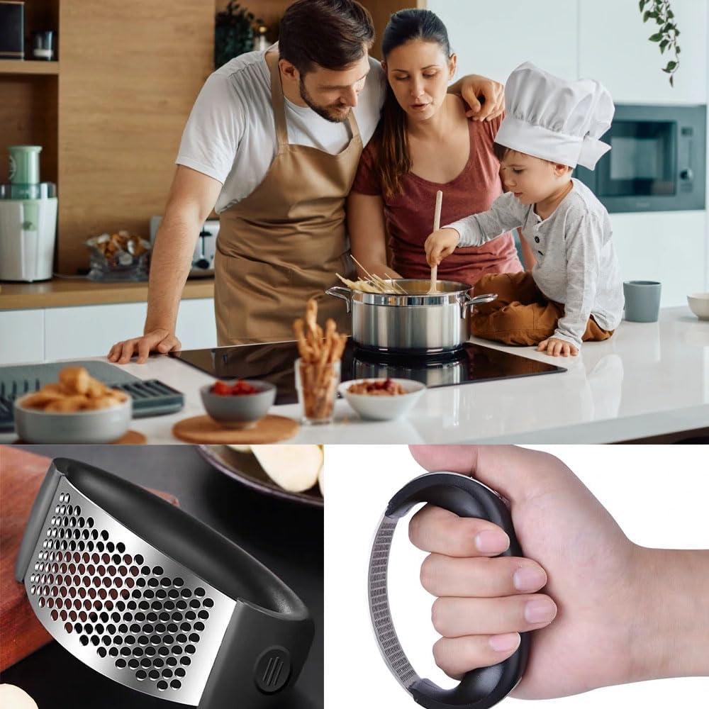 Prensa de Ajo Rocker LXNIEPAN de Acero Inoxidable, 63g