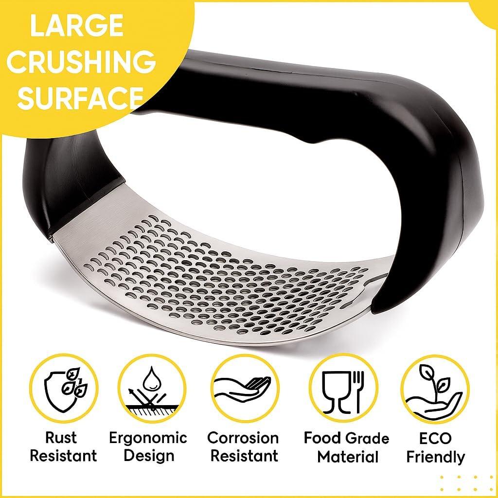 Prensa de Ajo y Abrebotellas 2-en-1 Acero Inoxidable DH