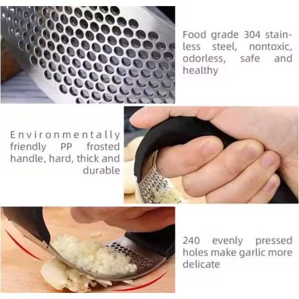 Prensa de Ajo y Abrebotellas 2-en-1 Acero Inoxidable DH