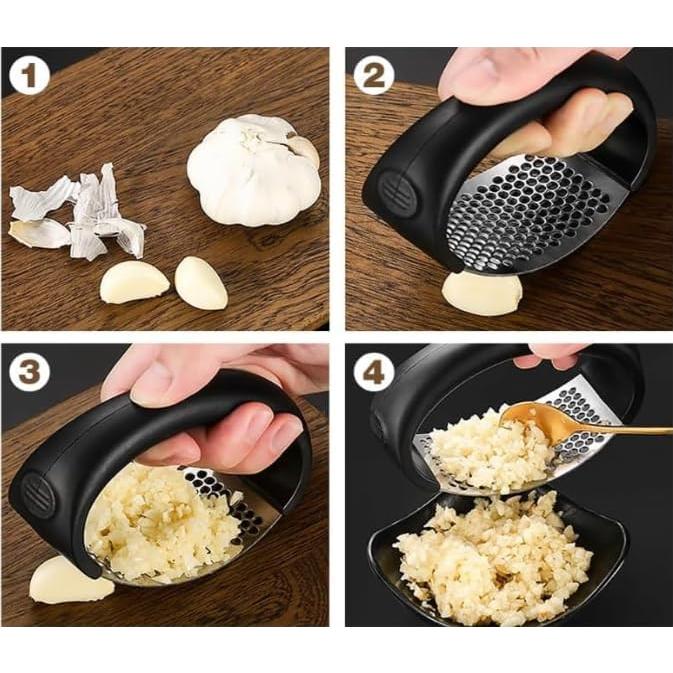 Prensa de Ajo y Abrebotellas 2-en-1 Acero Inoxidable DH