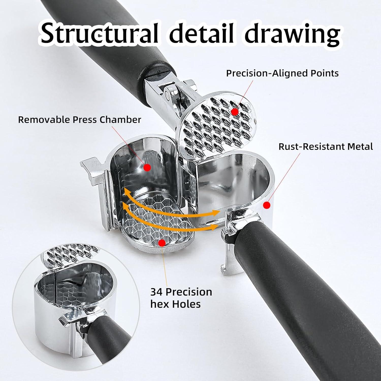 Prensa de Ajo EzeePress con Cámara Removible y Mango Ergonómico