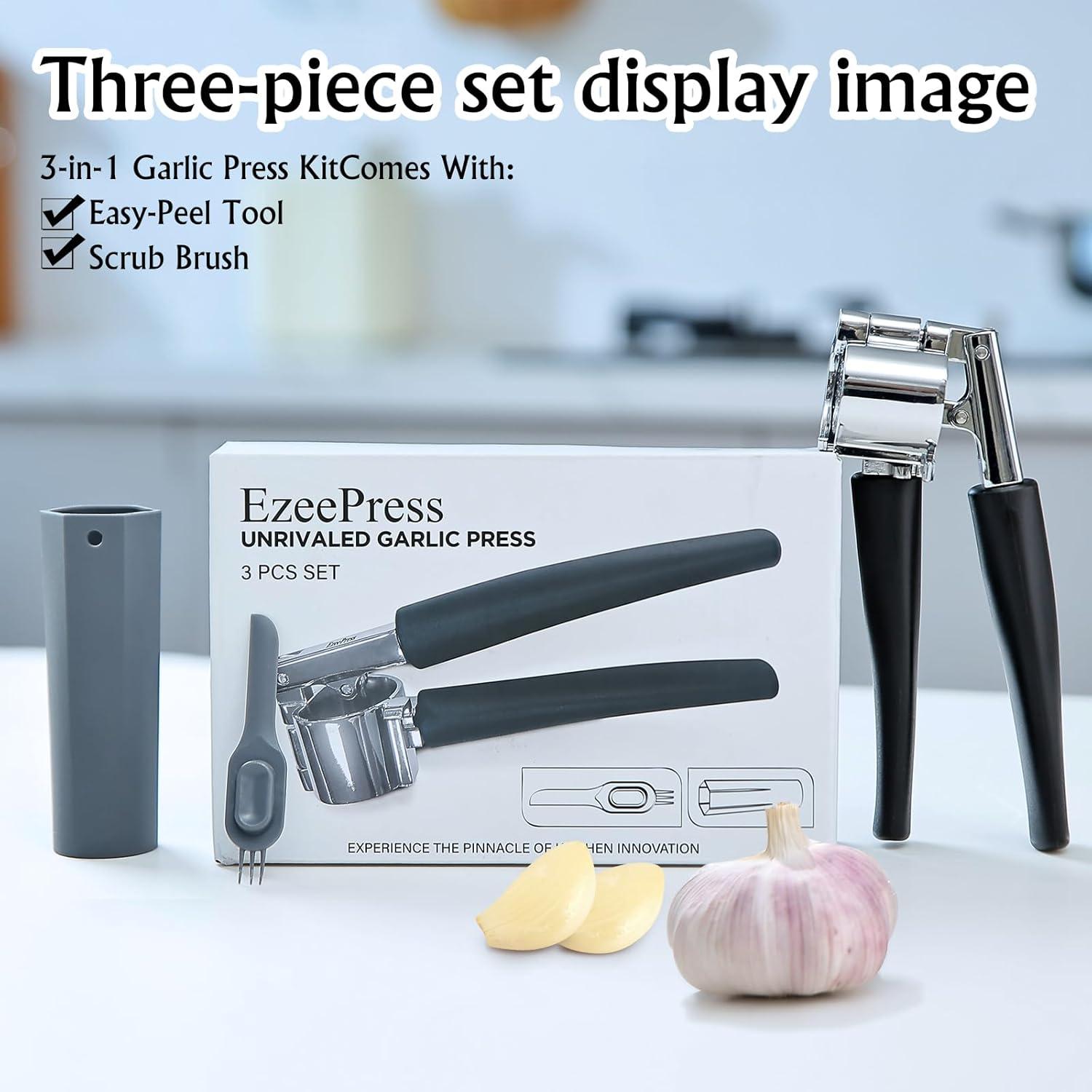 Prensa de Ajo EzeePress con Cámara Removible y Mango Ergonómico