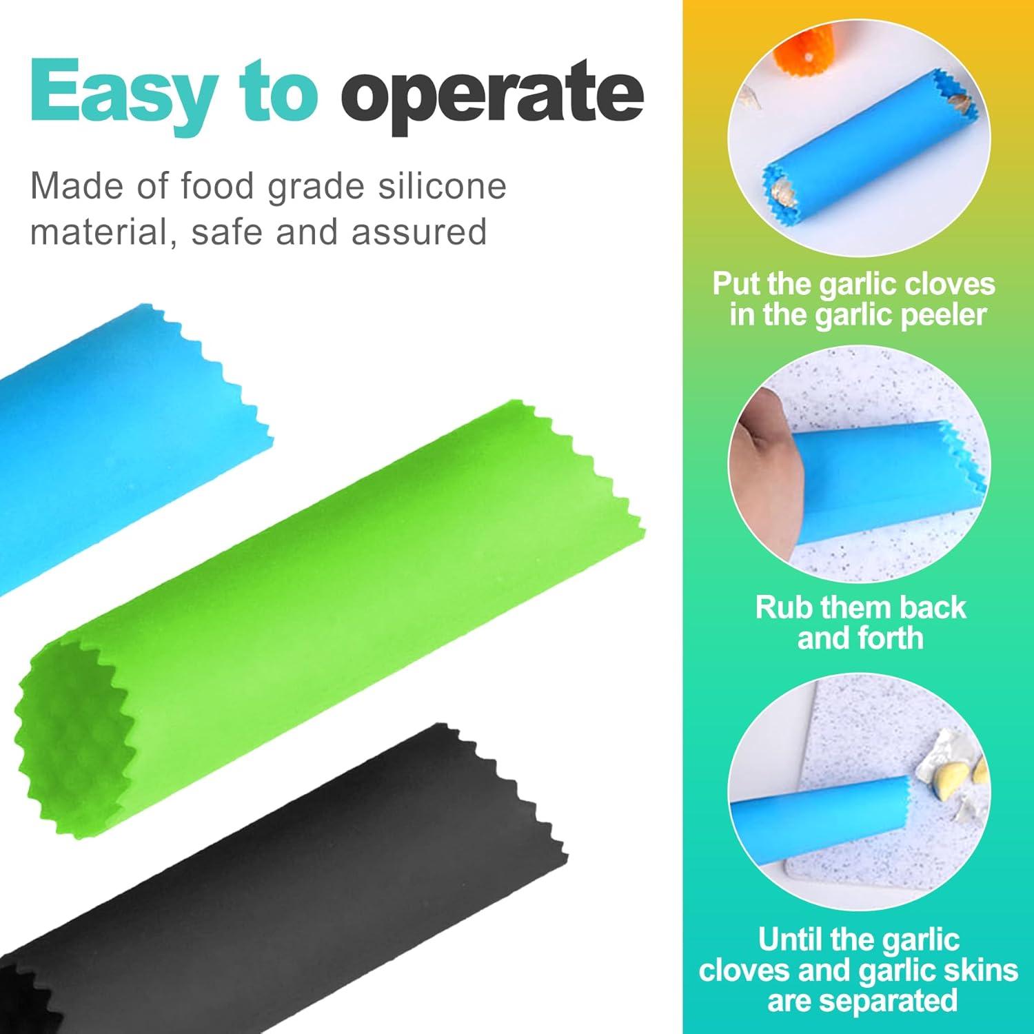 Pelador de Ajo de Silicona KornaDoz, Grado Alimenticio, Fácil Limpieza