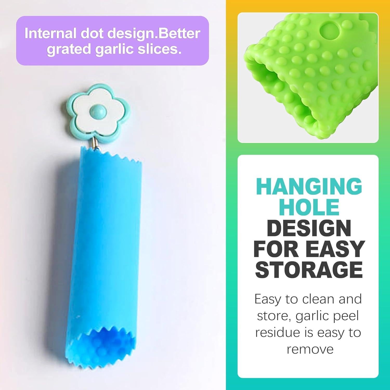 Pelador de Ajo de Silicona KornaDoz, Grado Alimenticio, Fácil Limpieza