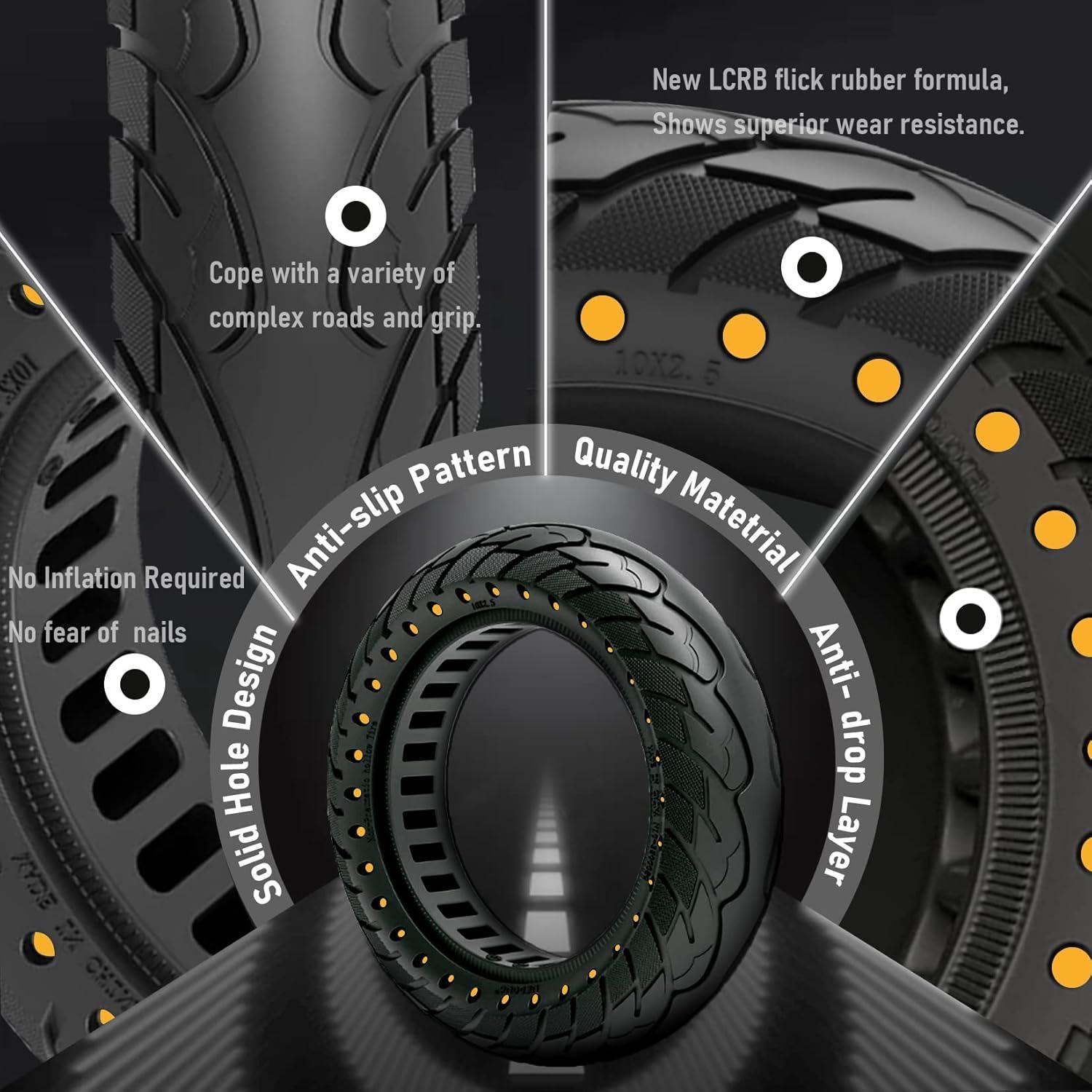 Neumático Sólido 10" Felixstory Amarillo para Scooter
