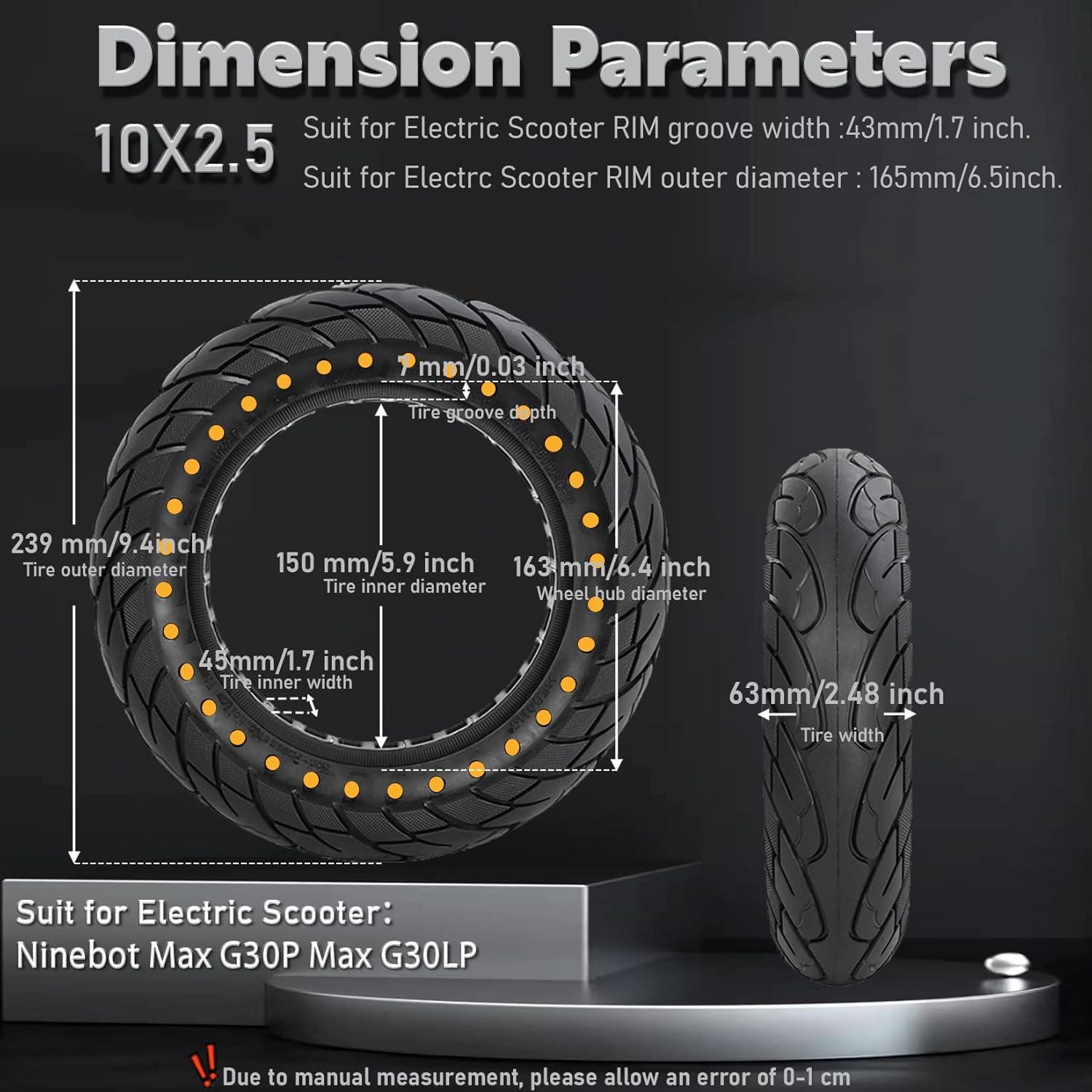 Neumático Sólido 10" Felixstory Amarillo para Scooter
