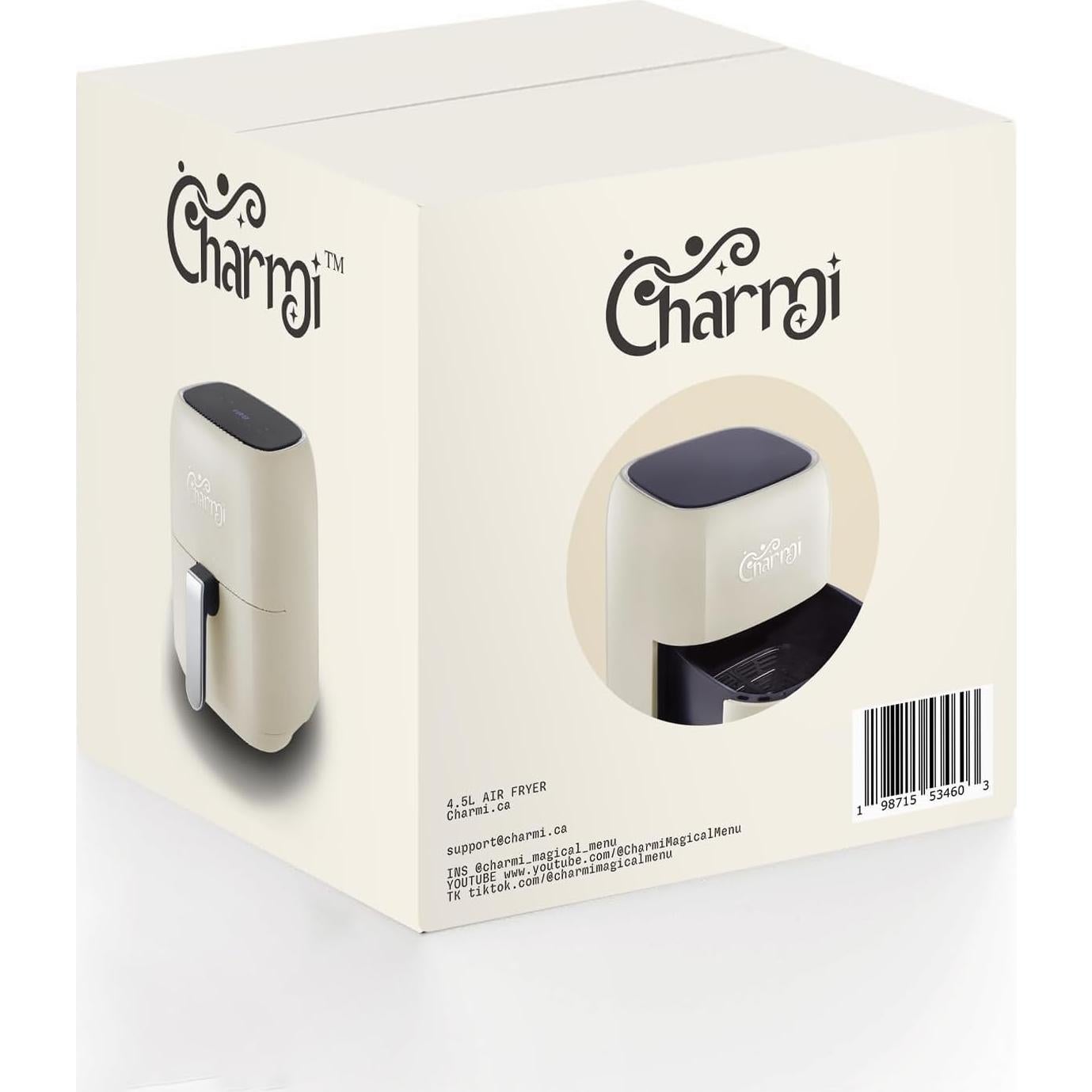 Freidora de Aire Charmi 5QT - Diseño Retro, Táctil, 8 Presets