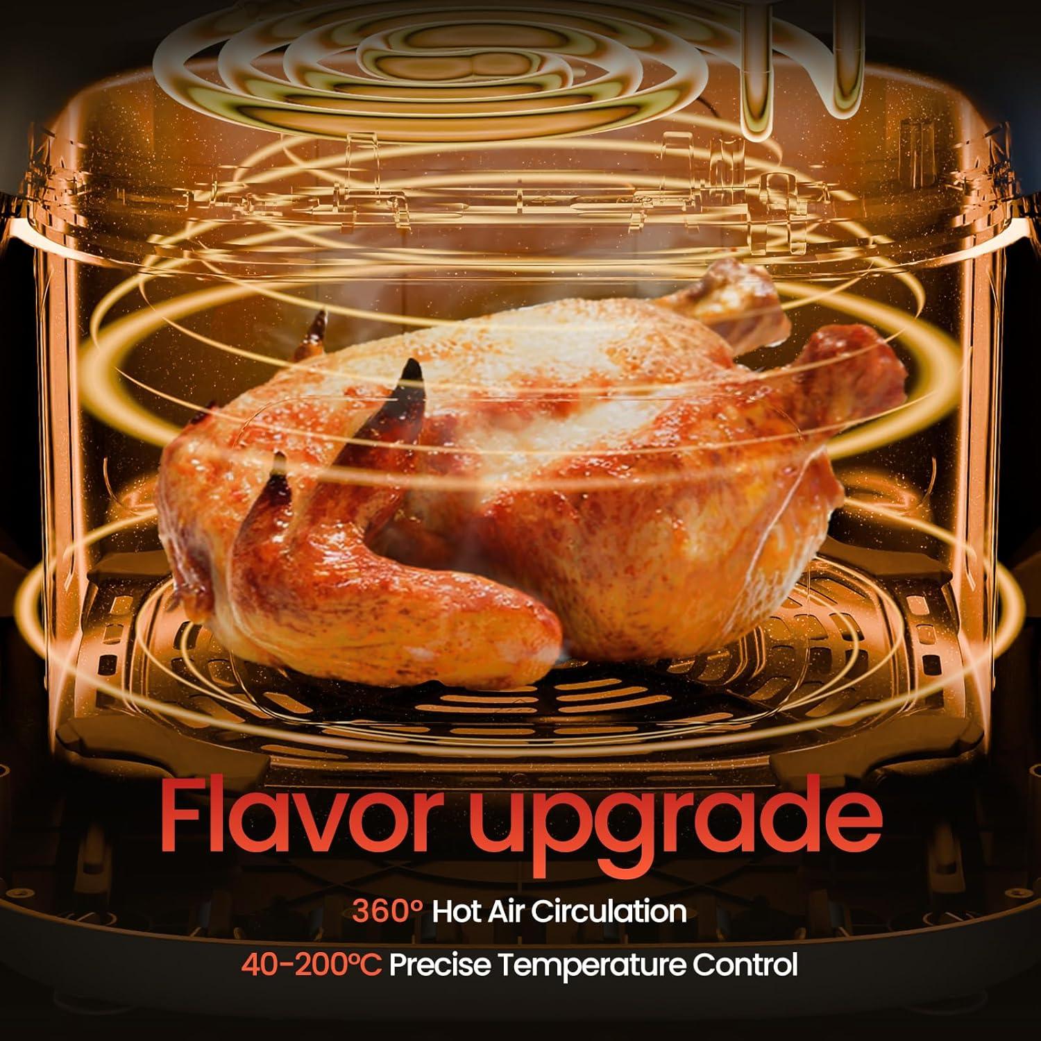 Freidora de Aire 12-en-1 Topzee 5.5QT 1500W Negra