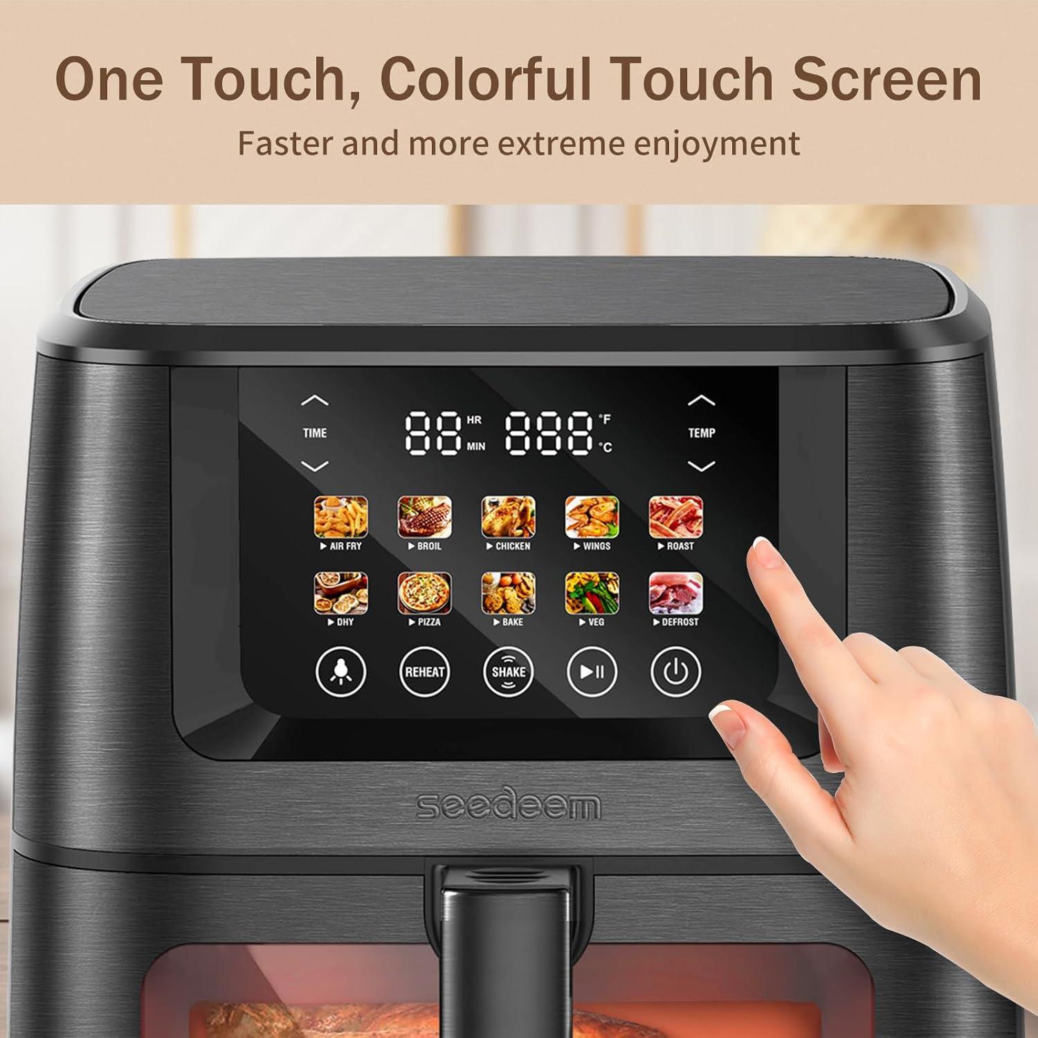 Freidora de Aire SEEDEEM T20803 8QT Digital 10 en 1 Negra