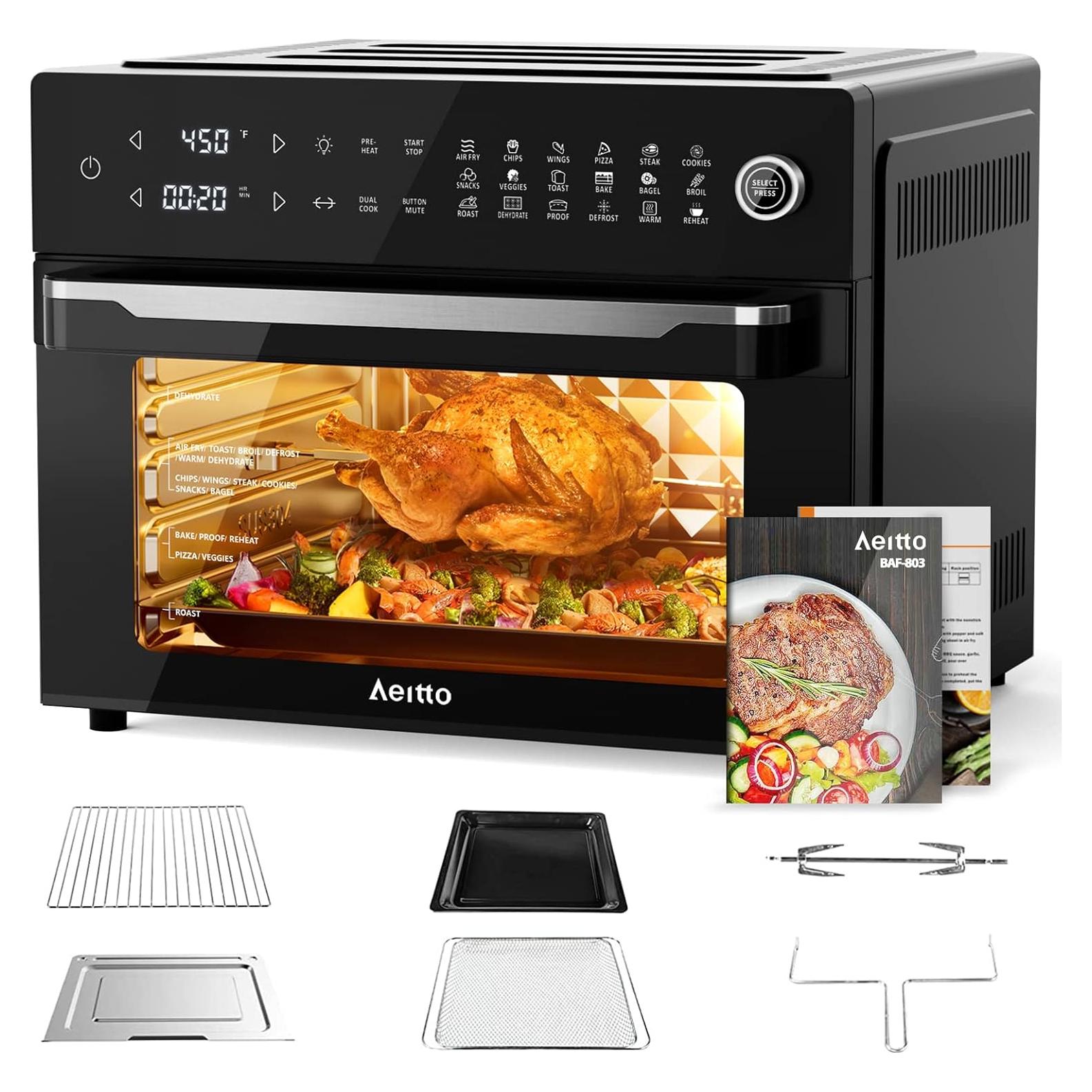 Horno de Aire Aeitto 32QT Digital 19 en 1 con Accesorios