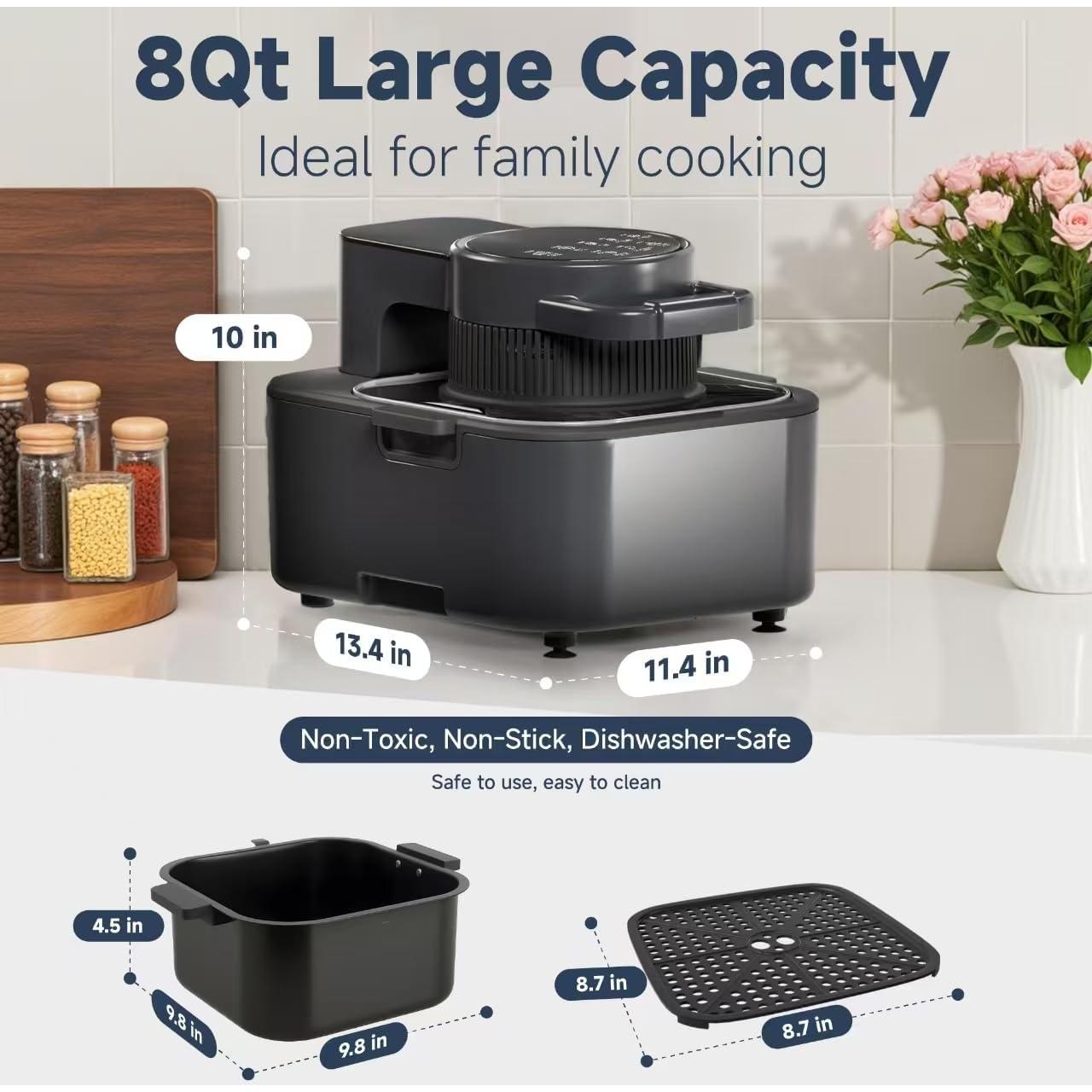 Freidora de aire Kyanware AF-08A 8QT 1750W digital negra