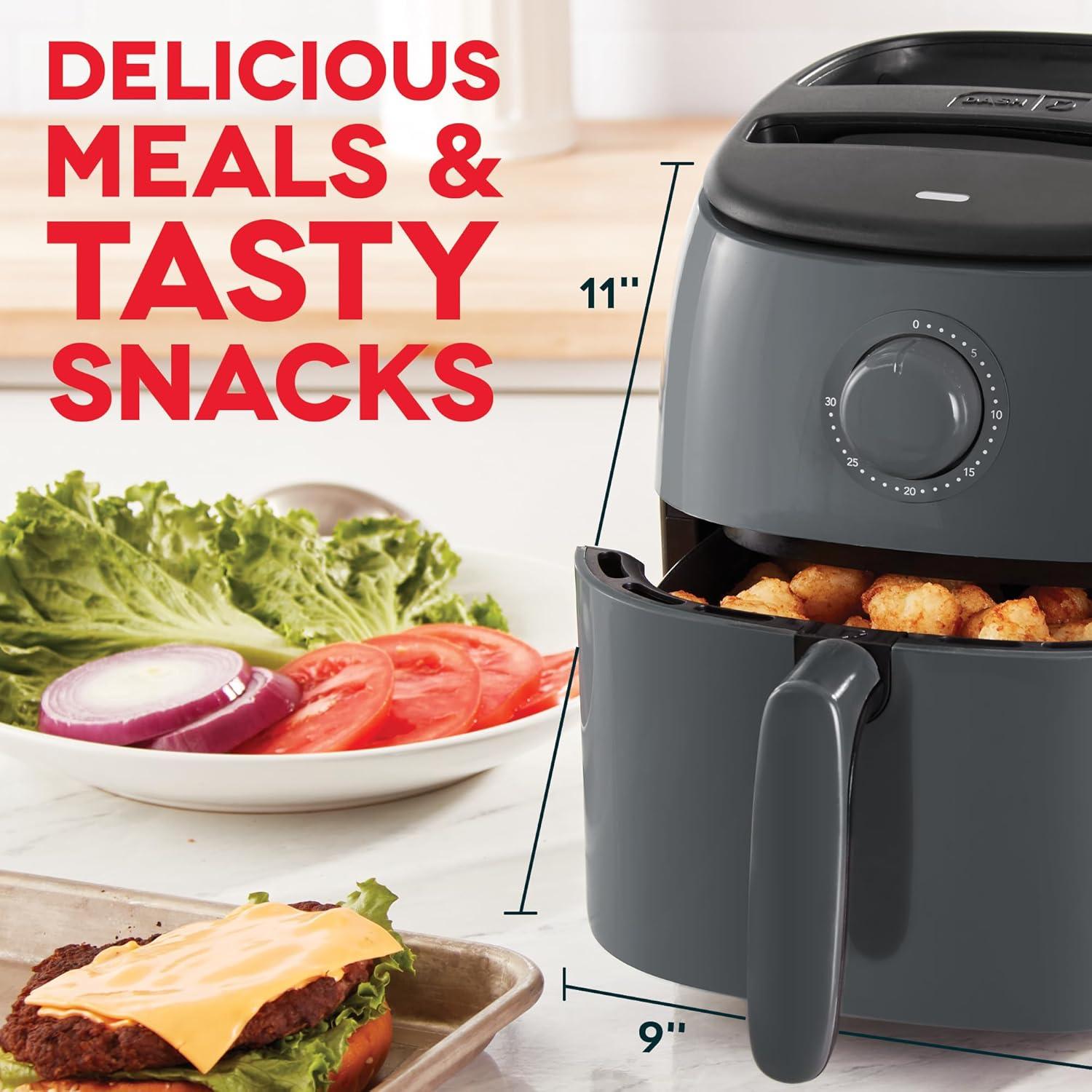 Freidora Compacta DASH Tasti-Crisp 2.6L Gris - Saludable y Rápida