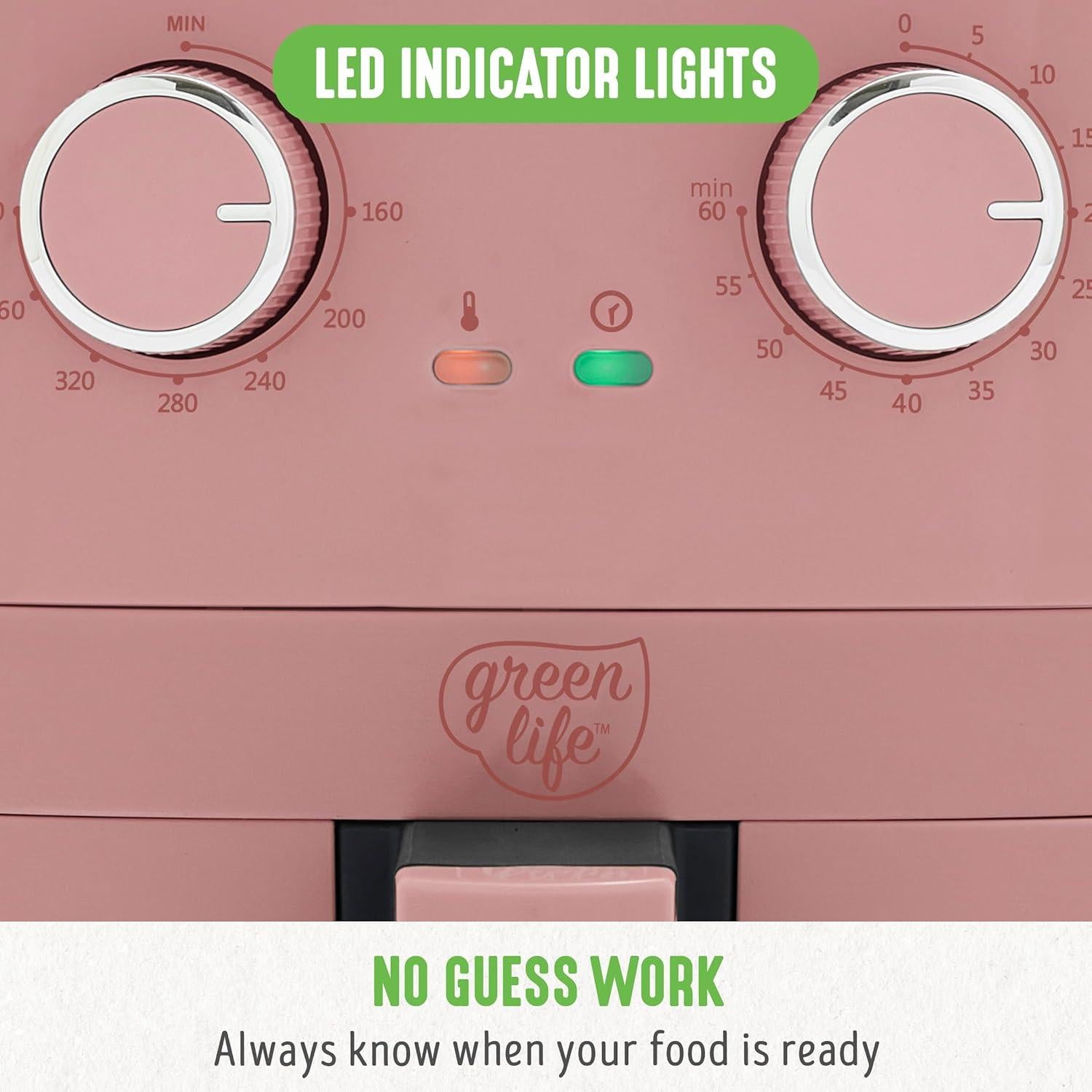 Freidora de Aire GreenLife 4.5QT Cerámica Antiadherente Rosa