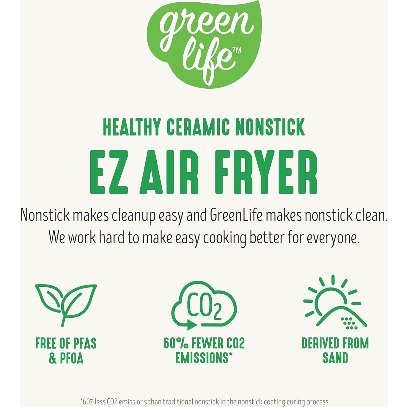 Freidora de Aire GreenLife 4.5QT Cerámica Antiadherente Rosa