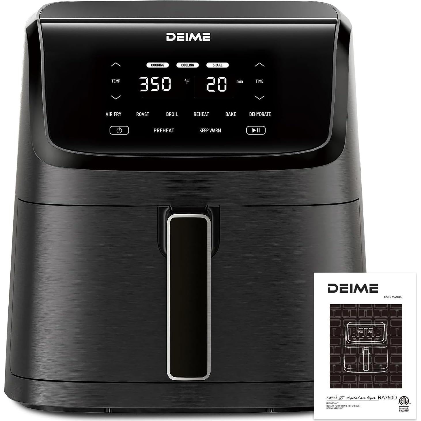 Freidora de Aire DEIME 7.2 QT 1800W Pantalla Táctil Negra