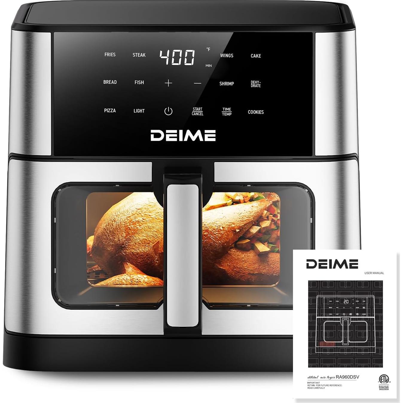 Freidora de Aire DEIME 10.2 QT 1800W Pantalla Táctil Antiadherente