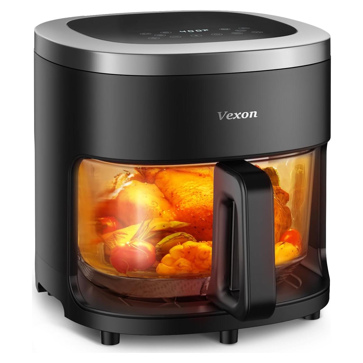 Freidora de Aire Vexon 6 en 1 4.5QT Vidrio Apto Lavavajillas